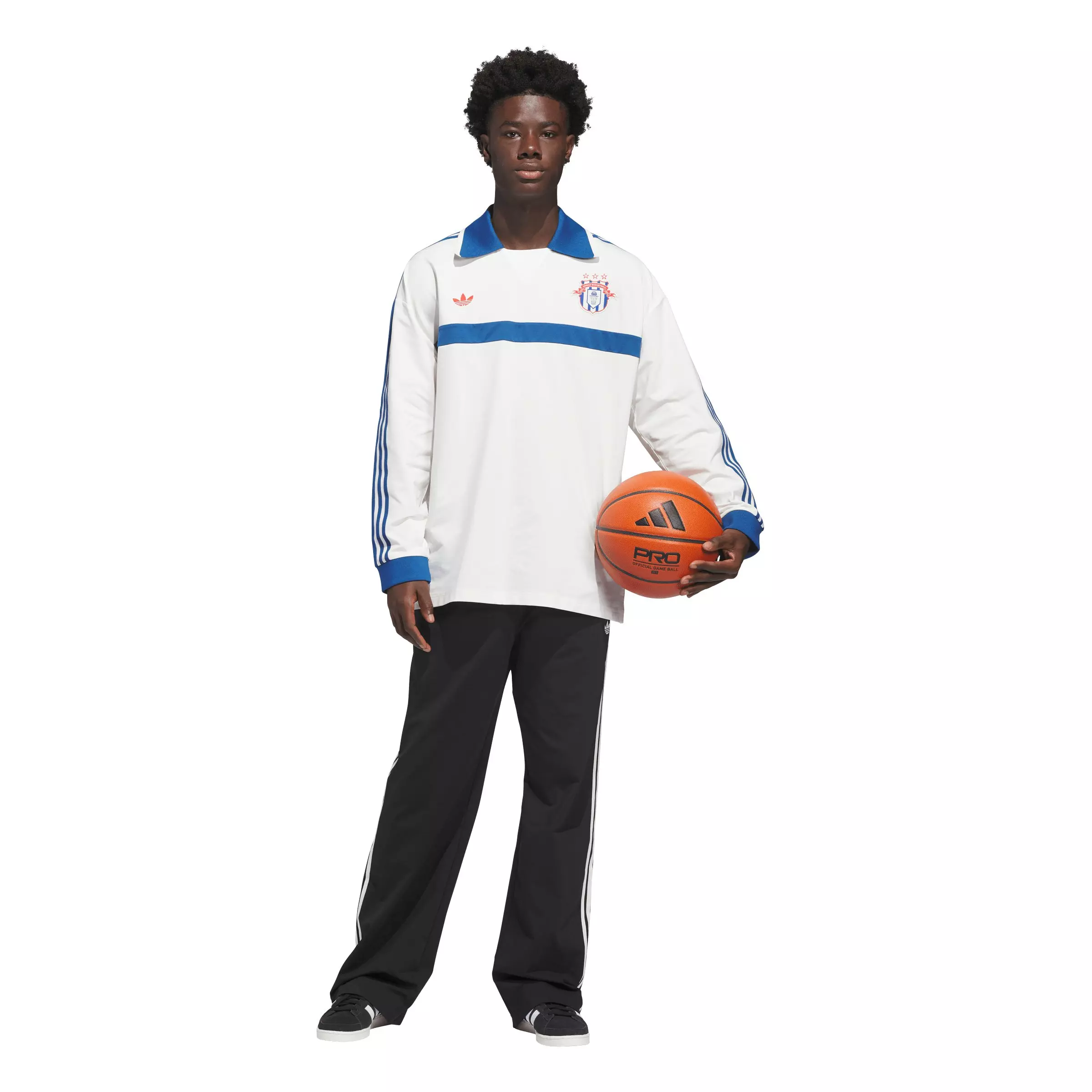 adidas Originals Adult Basketball Snap Pant - Black - BLACK