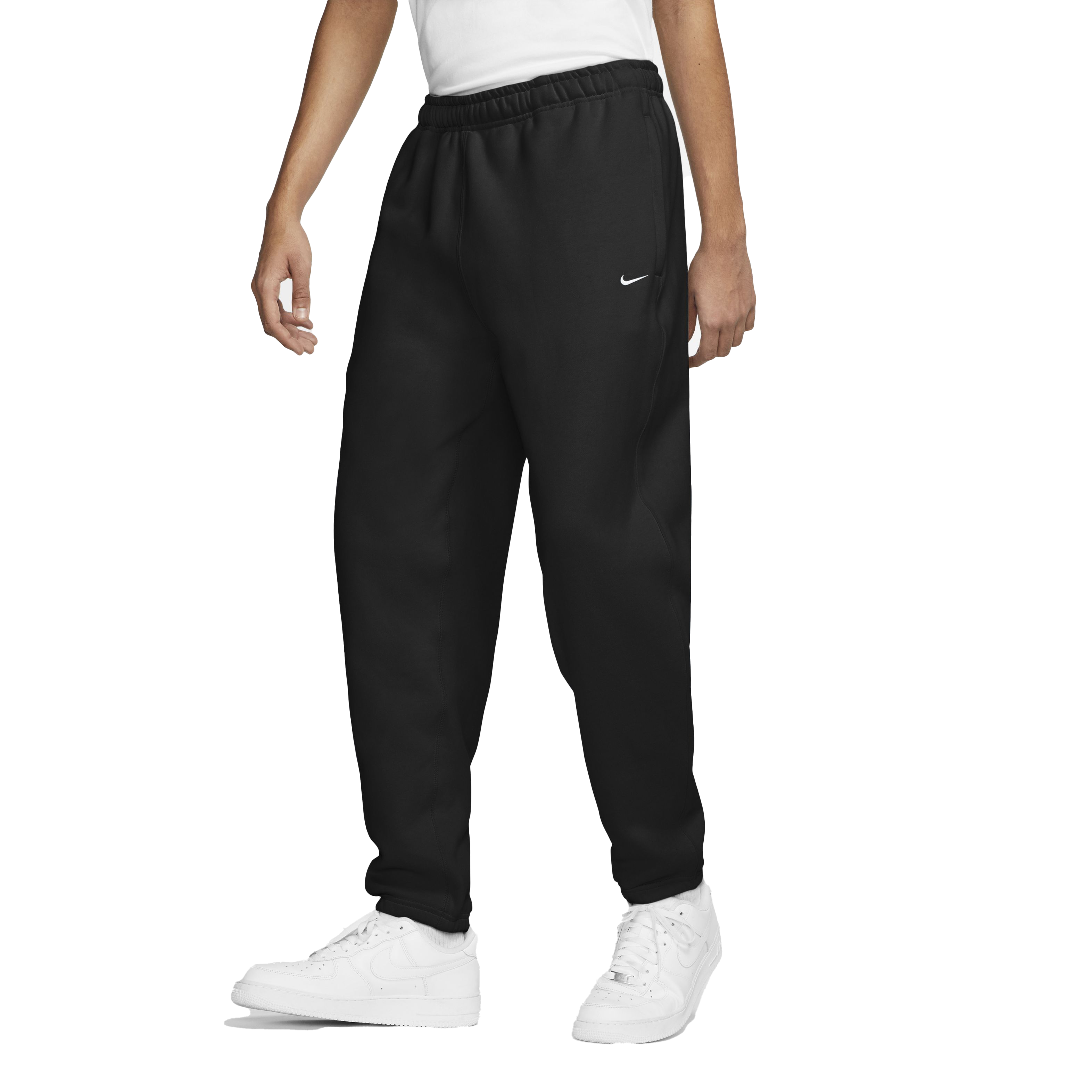 Nike Men's Small Solo Swoosh Heavyweight Fleece Pants Loose Fit White  CW5460-030