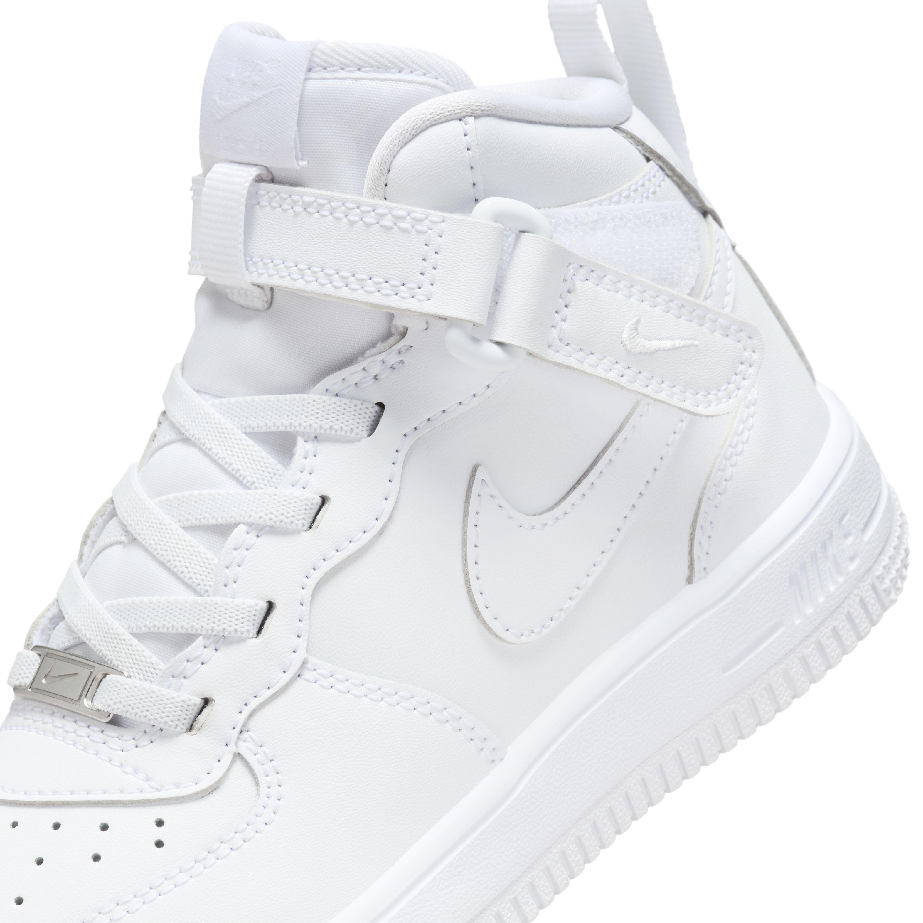 Nike Force 1 Mid EasyOn Preschool Kids' "White" Shoe