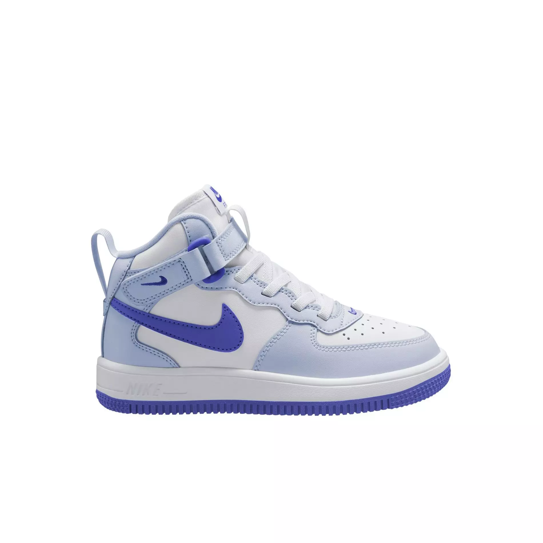 Nike Force 1 Mid EasyOn "Football Grey/White/Persian Violet" Preschool Boys' Shoe - GREY/WHITE/VIOLET