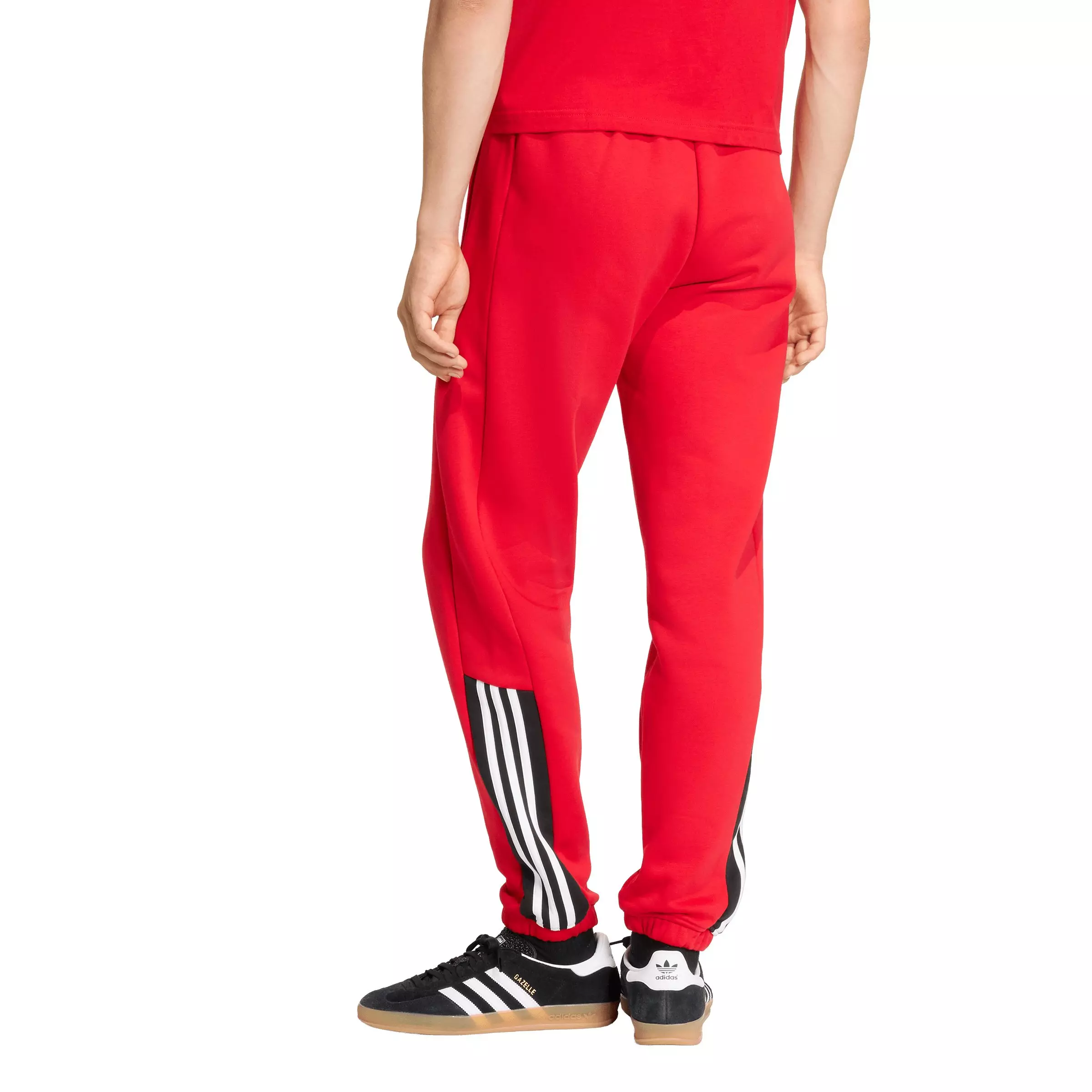 adidas Originals Men's Half Stripes Sweatpants -Red - RED
