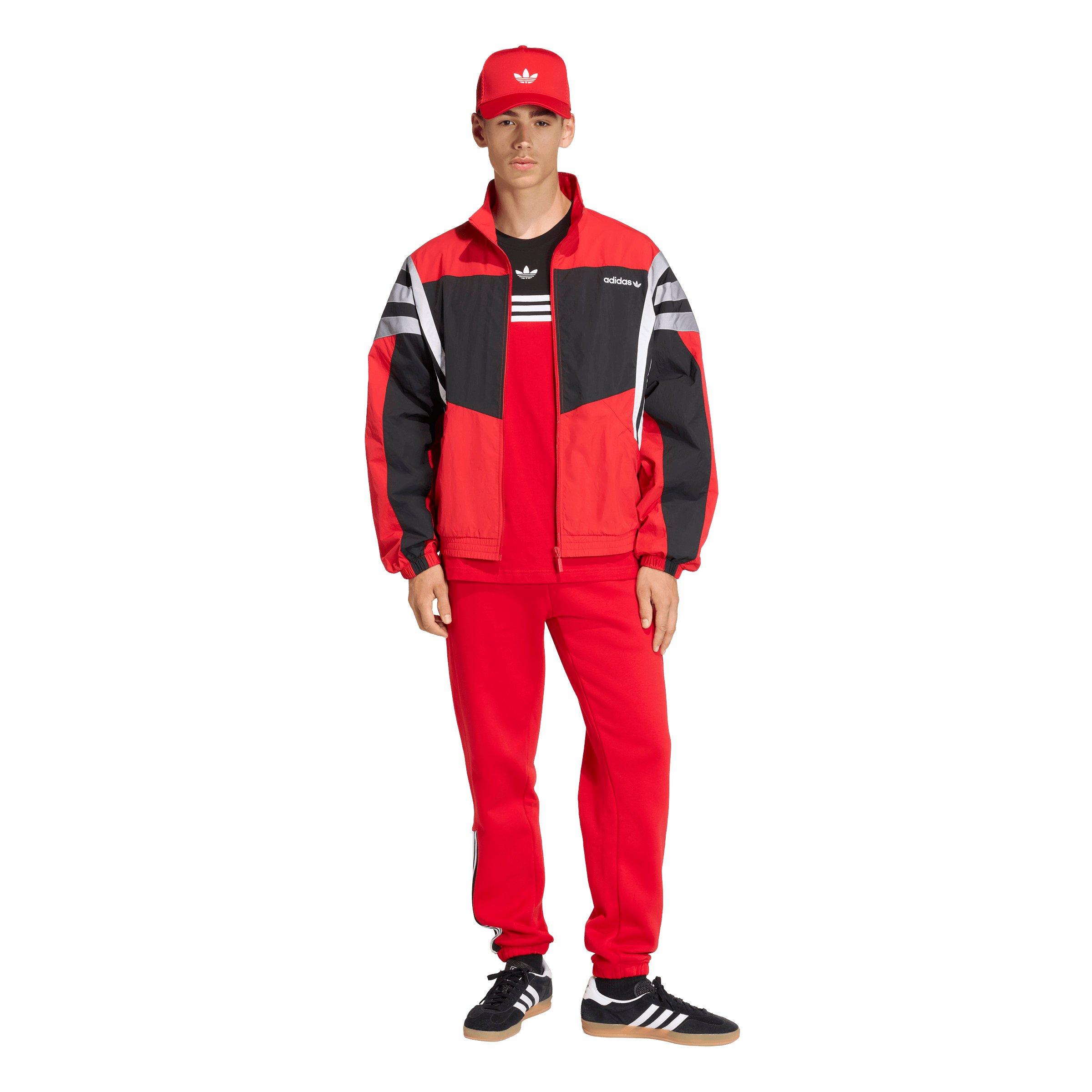 adidas Originals Men's Half Stripes Sweatpants - Red - RED Thumbnail View 5