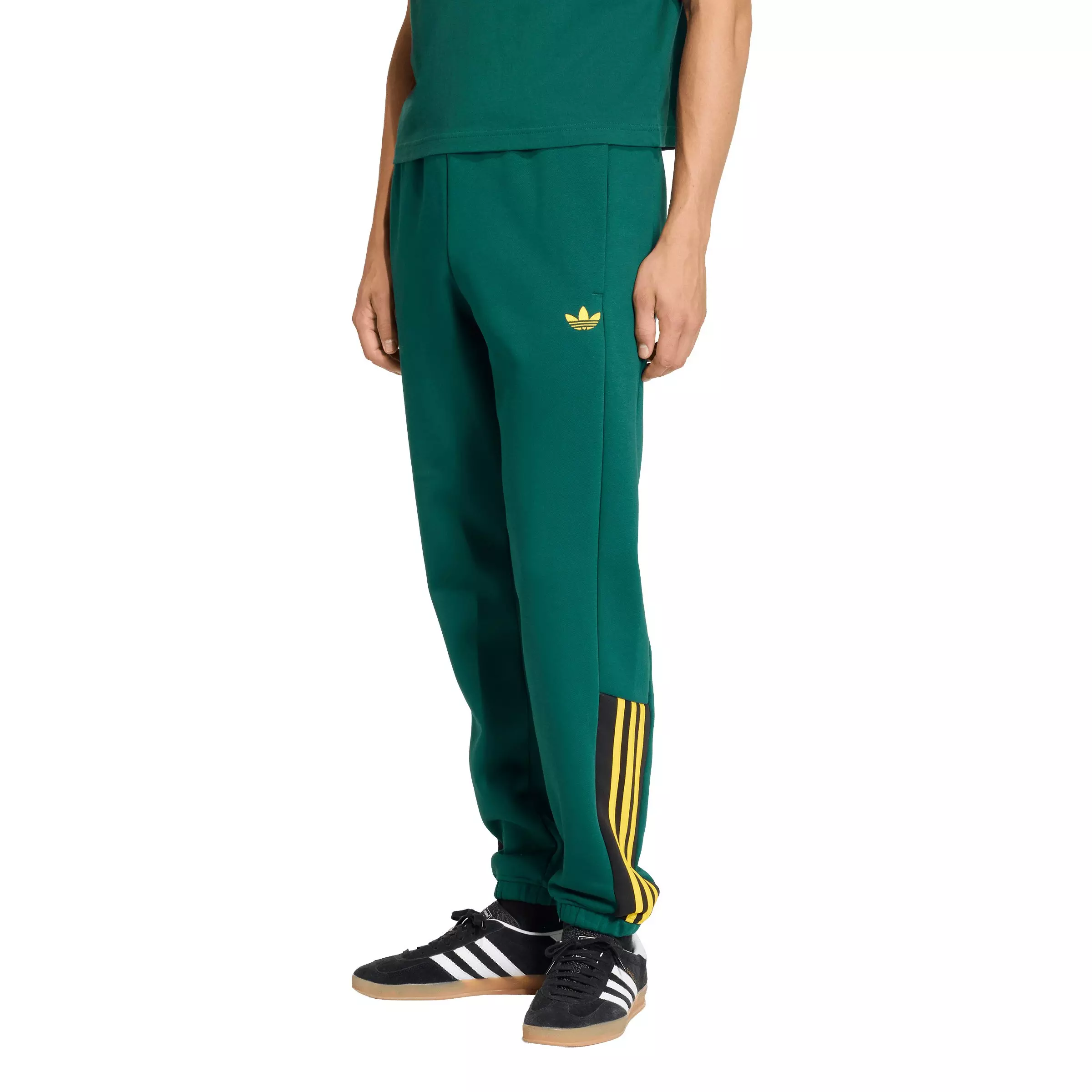 adidas Originals Men's Half Stripes Sweatpants -Green - GREEN