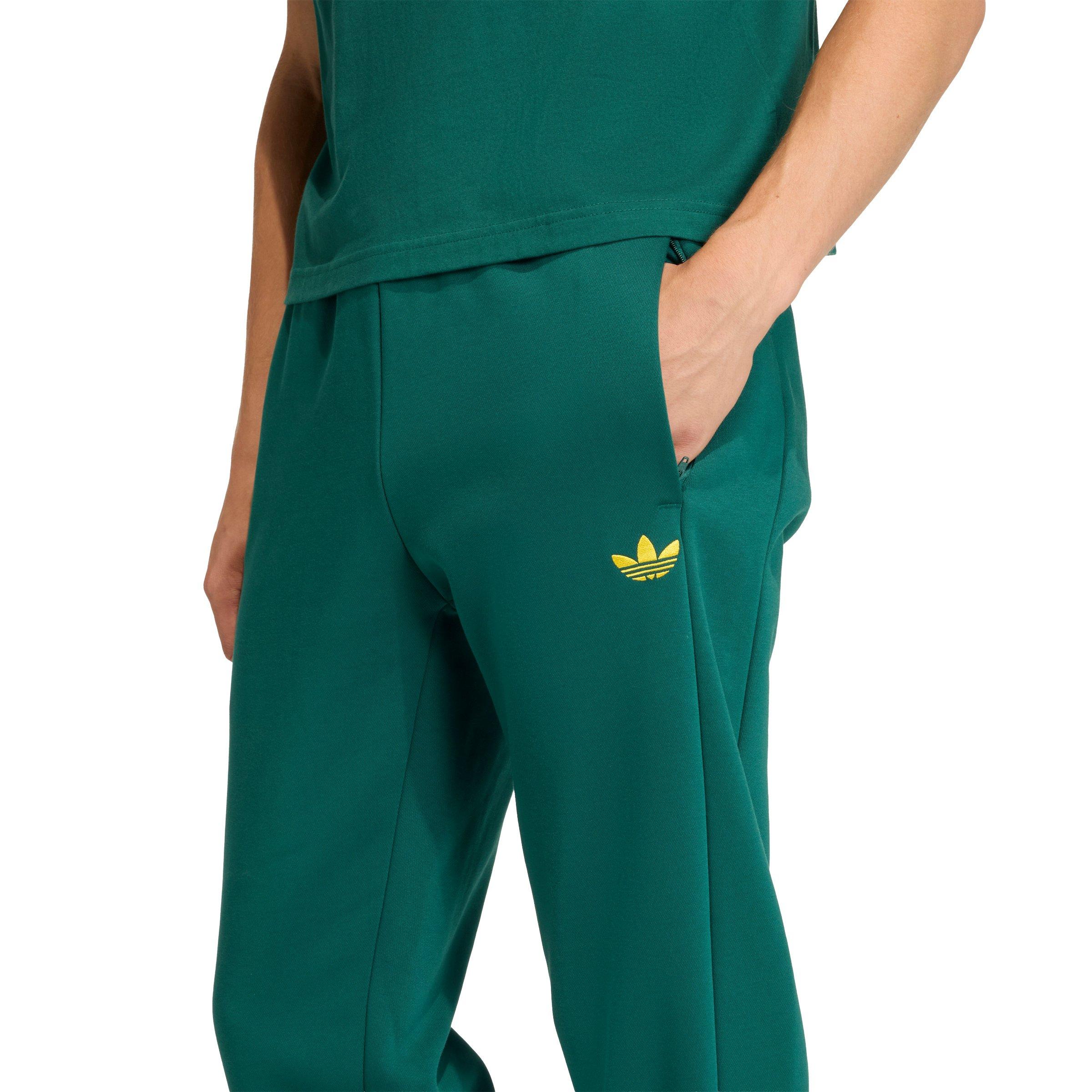 adidas Originals Men's Half Stripes Sweatpants - Green - GREEN Thumbnail View 3