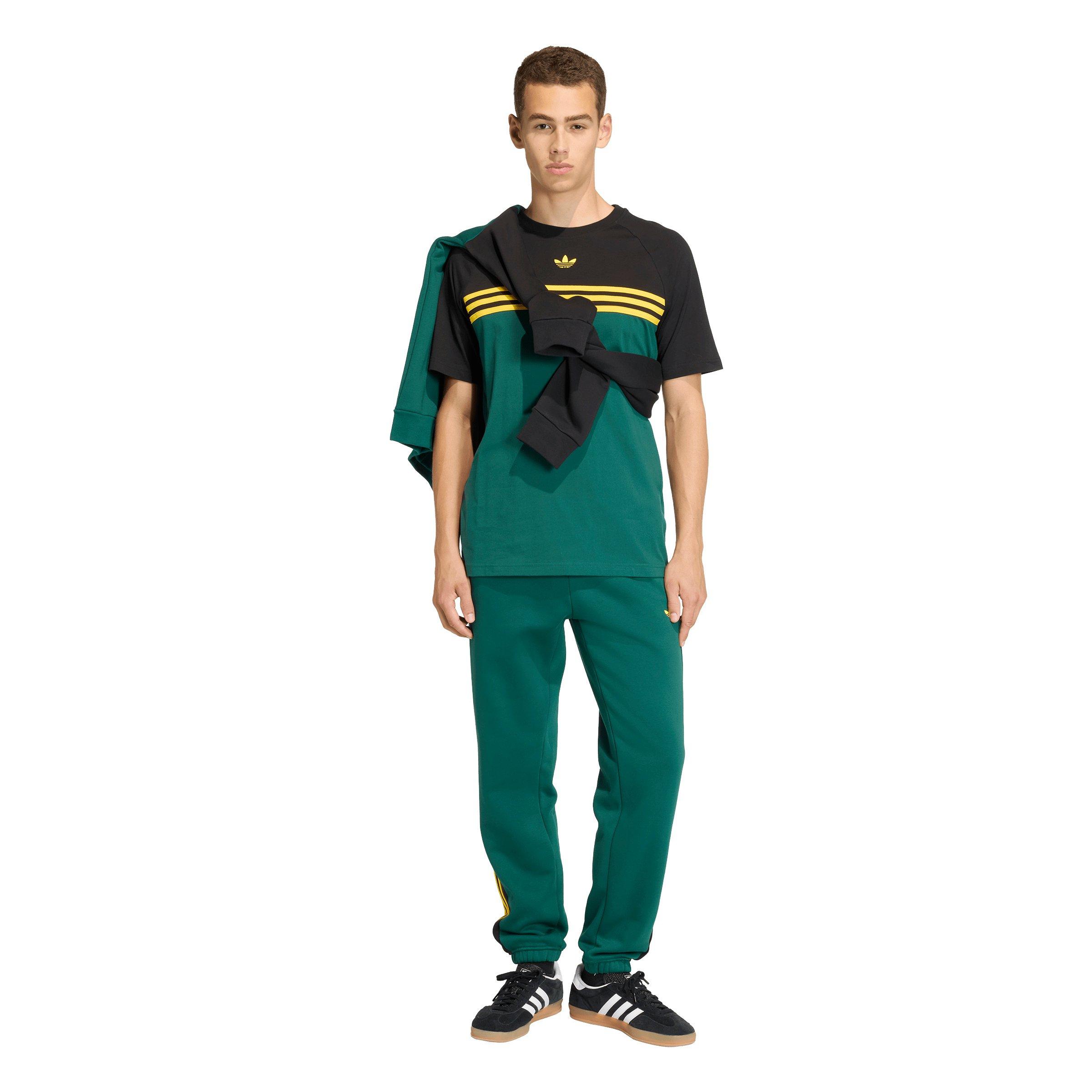 adidas Originals Men's Half Stripes Sweatpants -Green - GREEN Thumbnail View 5