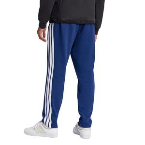 adidas Men's Essentials 3-Stripes Open Hem Fleece Joggers -Dk Blue/White