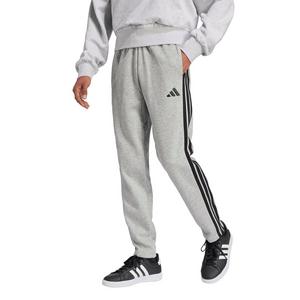 adidas Men's Essentials 3-Stripes Open Hem Fleece Joggers -Grey/Black
