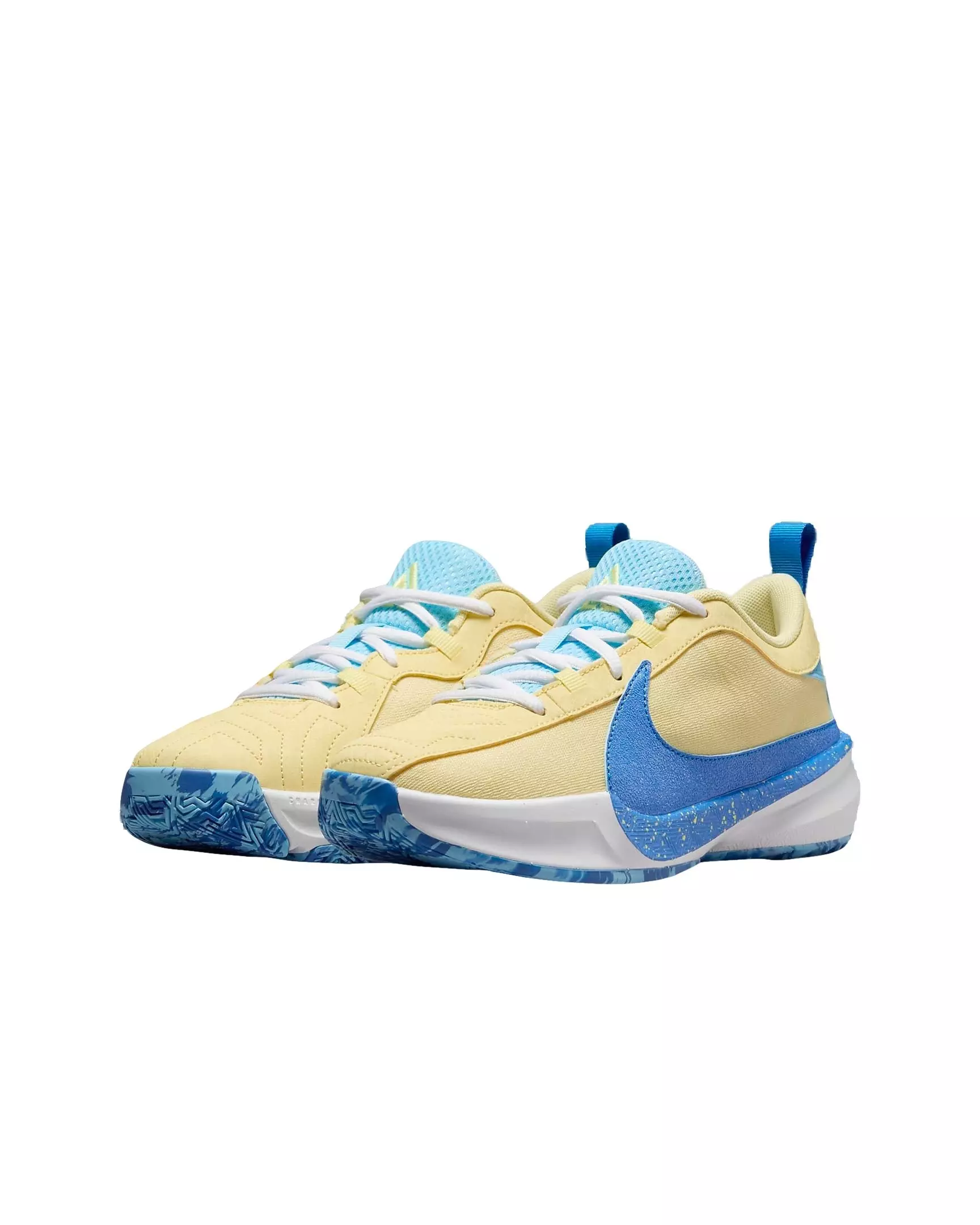 Nike Giannis Freak 5 "Photo Blue/Soft Yellow/White/Laser Orange" Grade School Boys' Basketball Shoe - BLUE/YELLOW/WHITE/LT ORANGE