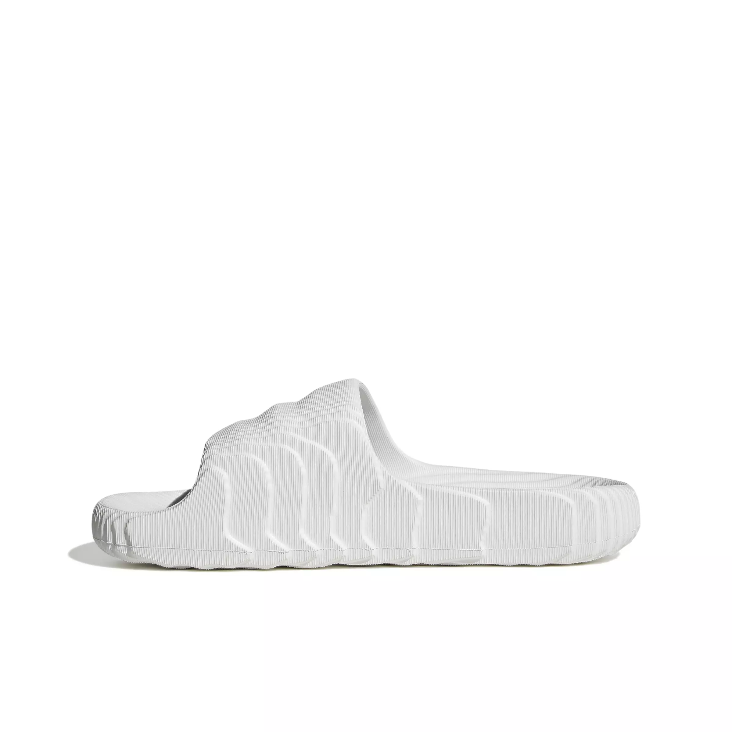 adidas Originals Adilette 22 "Crystal White/Crystal White/Core Black" Grade School Boys' Slide - WHITE/WHITE/BLACK