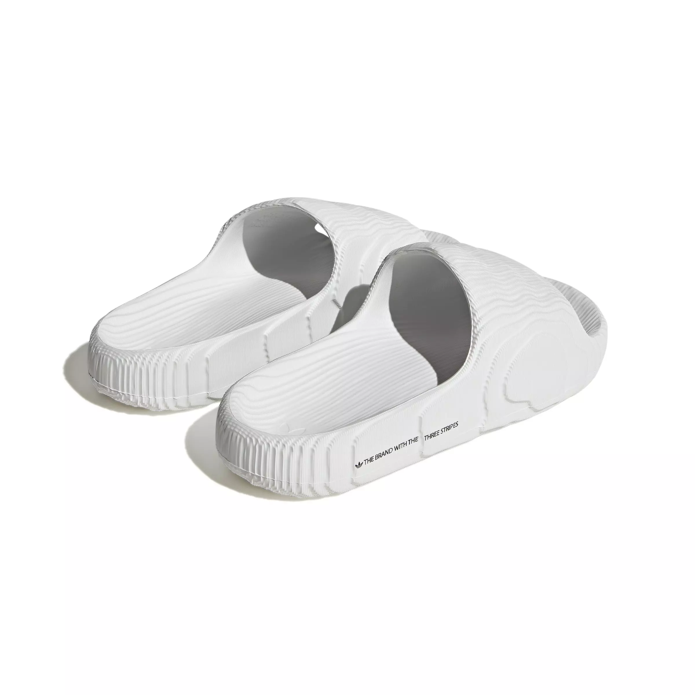 adidas Originals Adilette 22 "Crystal White/Crystal White/Core Black" Grade School Boys' Slide - WHITE/WHITE/BLACK