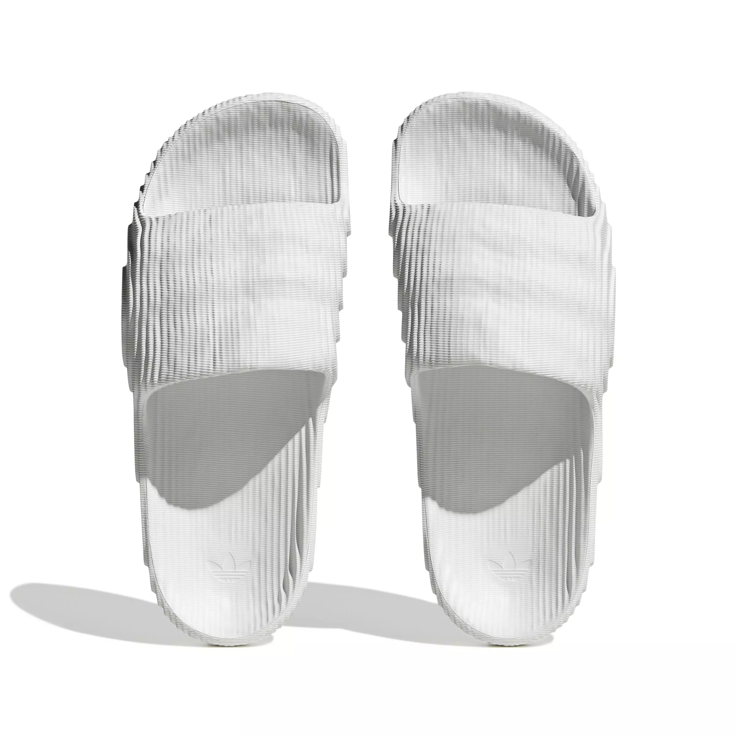 adidas Originals Adilette 22 "Crystal White/Crystal White/Core Black" Grade School Boys' Slide - WHITE/WHITE/BLACK