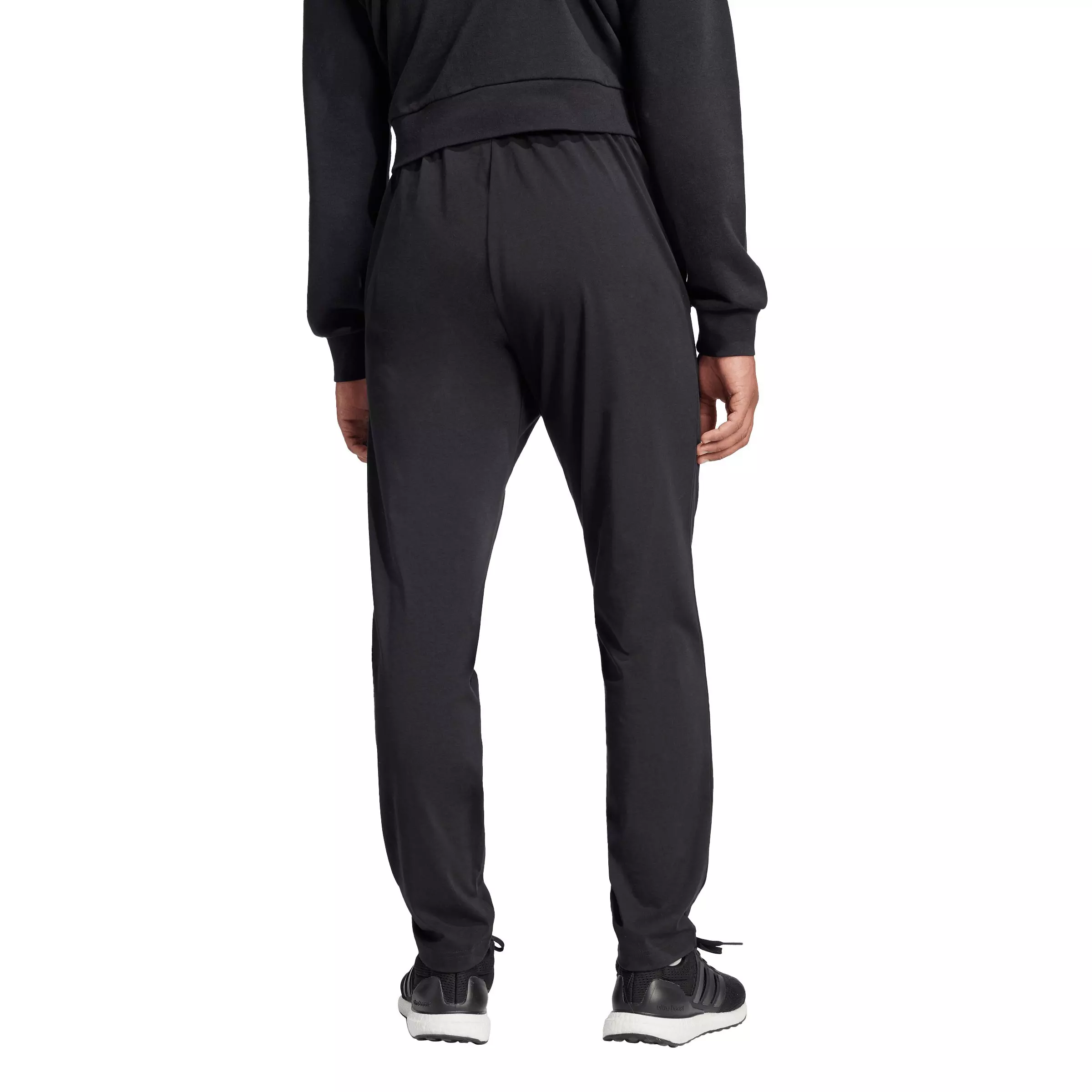 adidas Men's Essentials Small Logo Single Jersey Joggers -Black/White - BLACK/WHITE