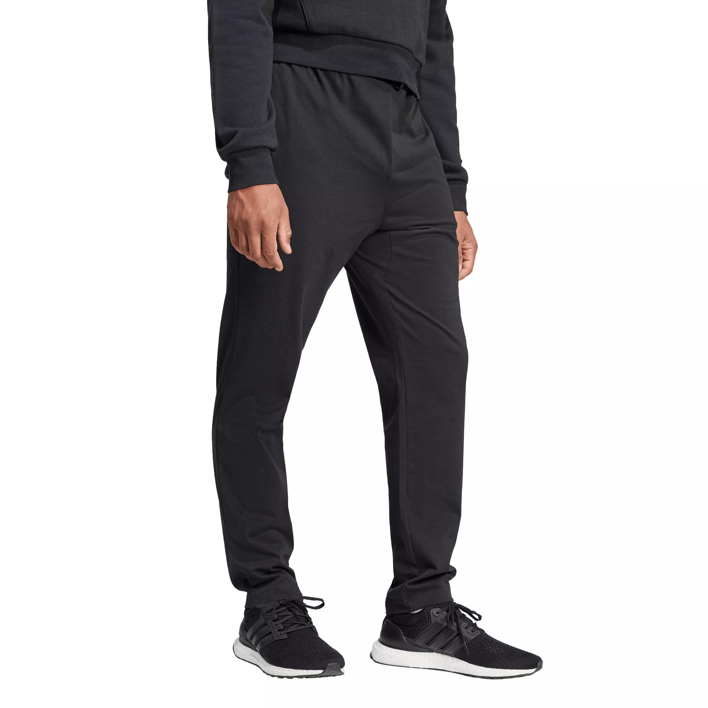 adidas Men's Essentials Small Logo Single Jersey Joggers -Black/White - BLACK/WHITE