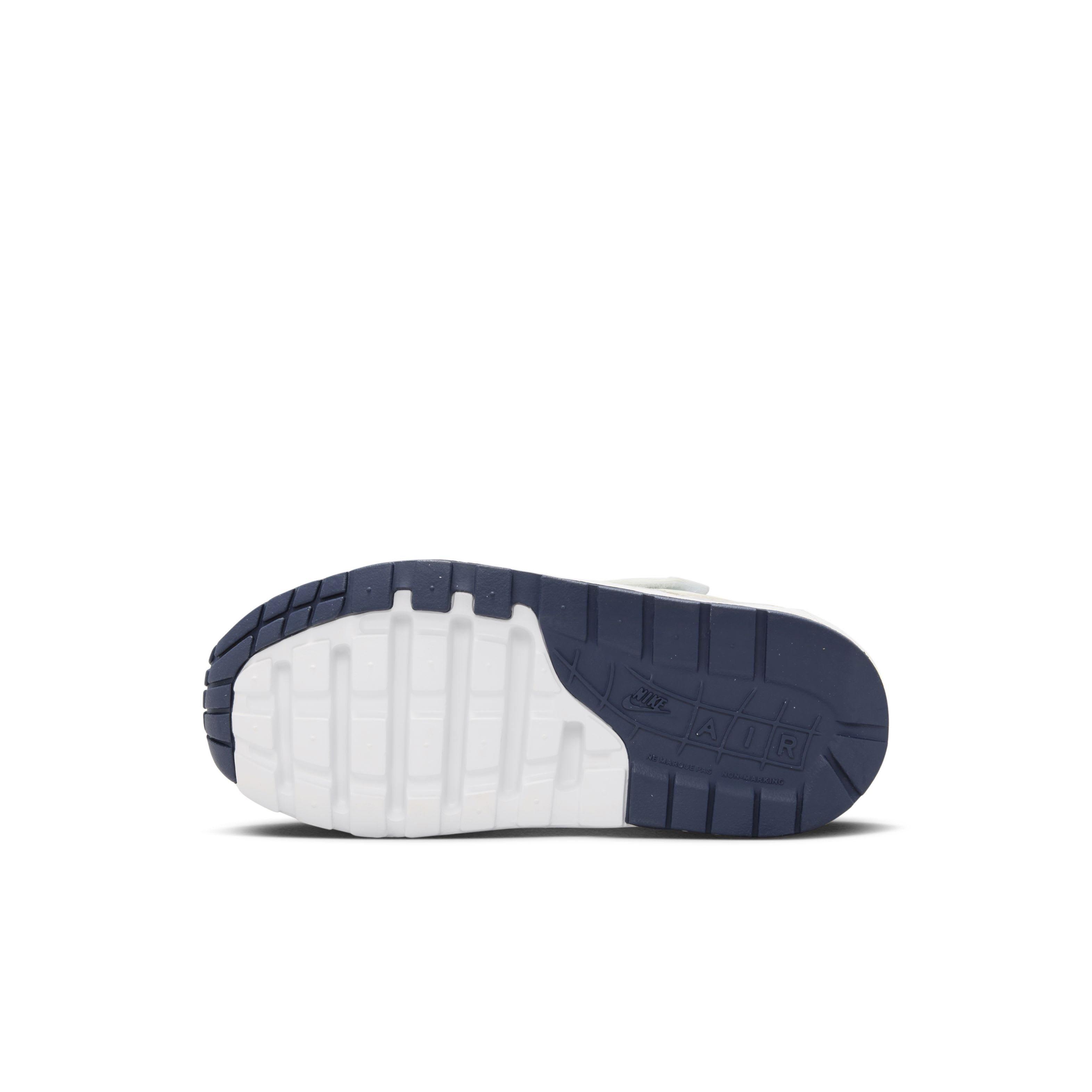 Nike Air Max 1 EasyOn Preschool Boys' "White/Bronzine/Midnight Navy/Light Orewood Brown" Shoe