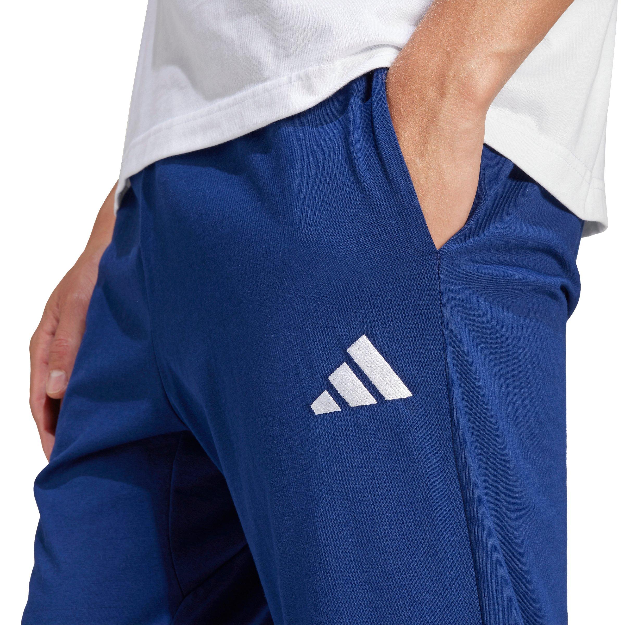 adidas Men's Essentials Small Logo Single Jersey Joggers - Blue/White - BLUE/WHITE Thumbnail View 4