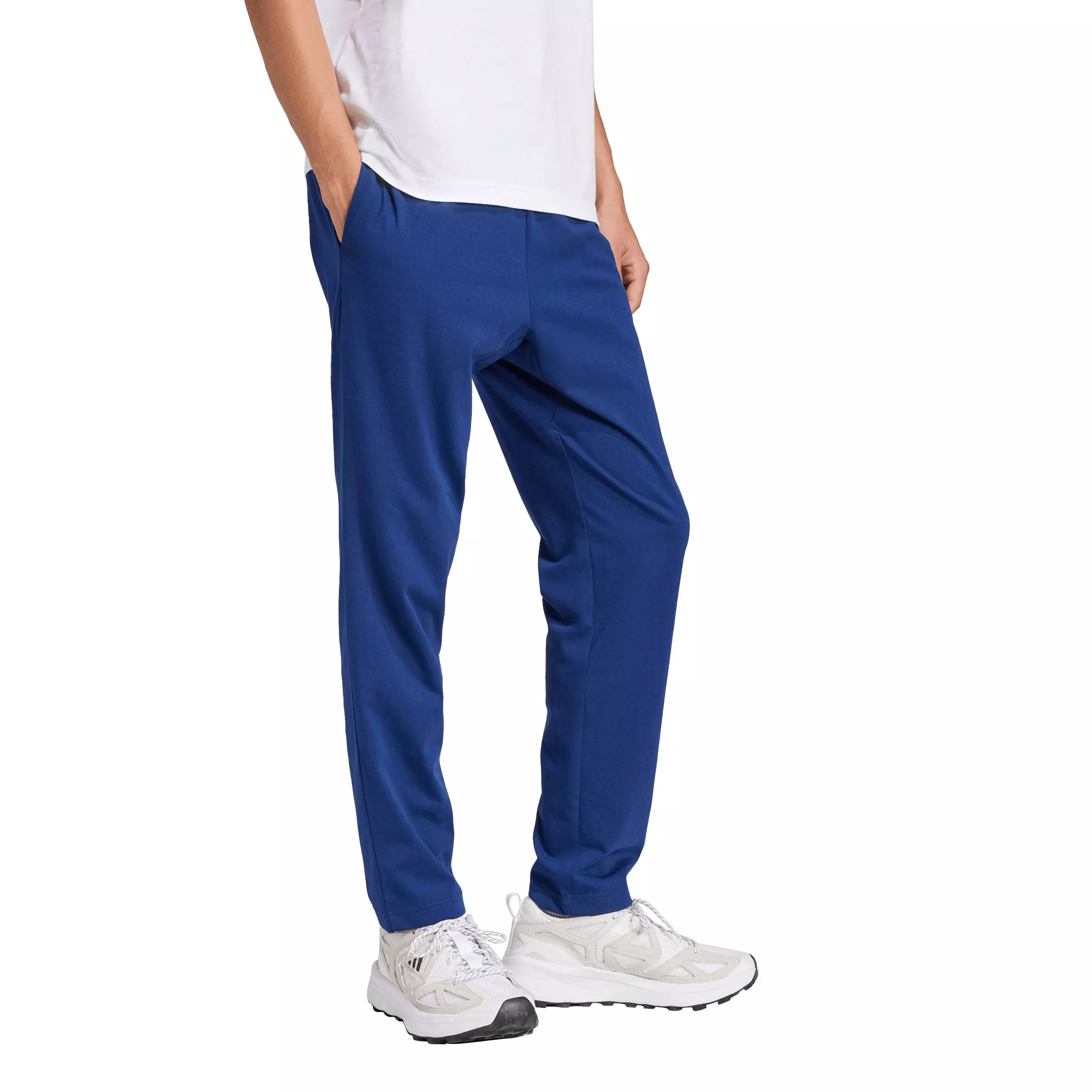 adidas Men's Essentials Small Logo Single Jersey Joggers - Blue/White - BLUE/WHITE