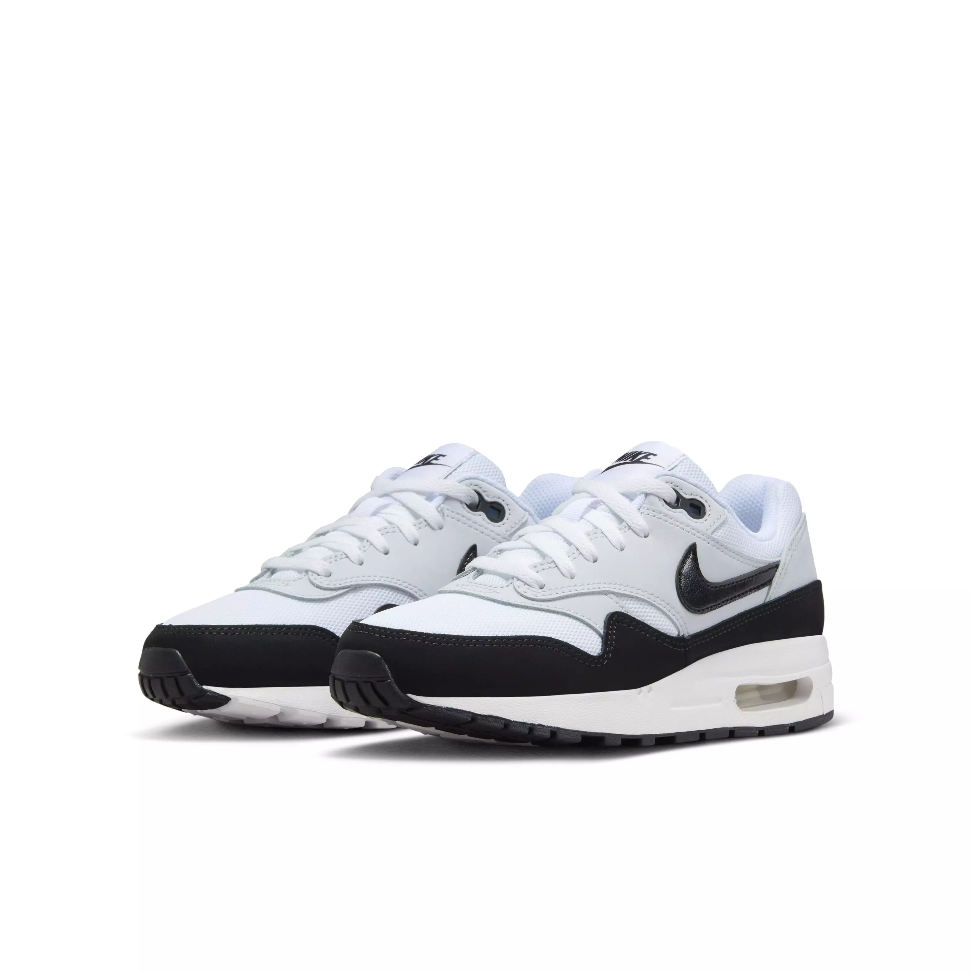 Nike Air Max 1 "White/Pure Platinum/Black" Grade School Boys' Shoe - WHITE/PLATINUM/BLACK