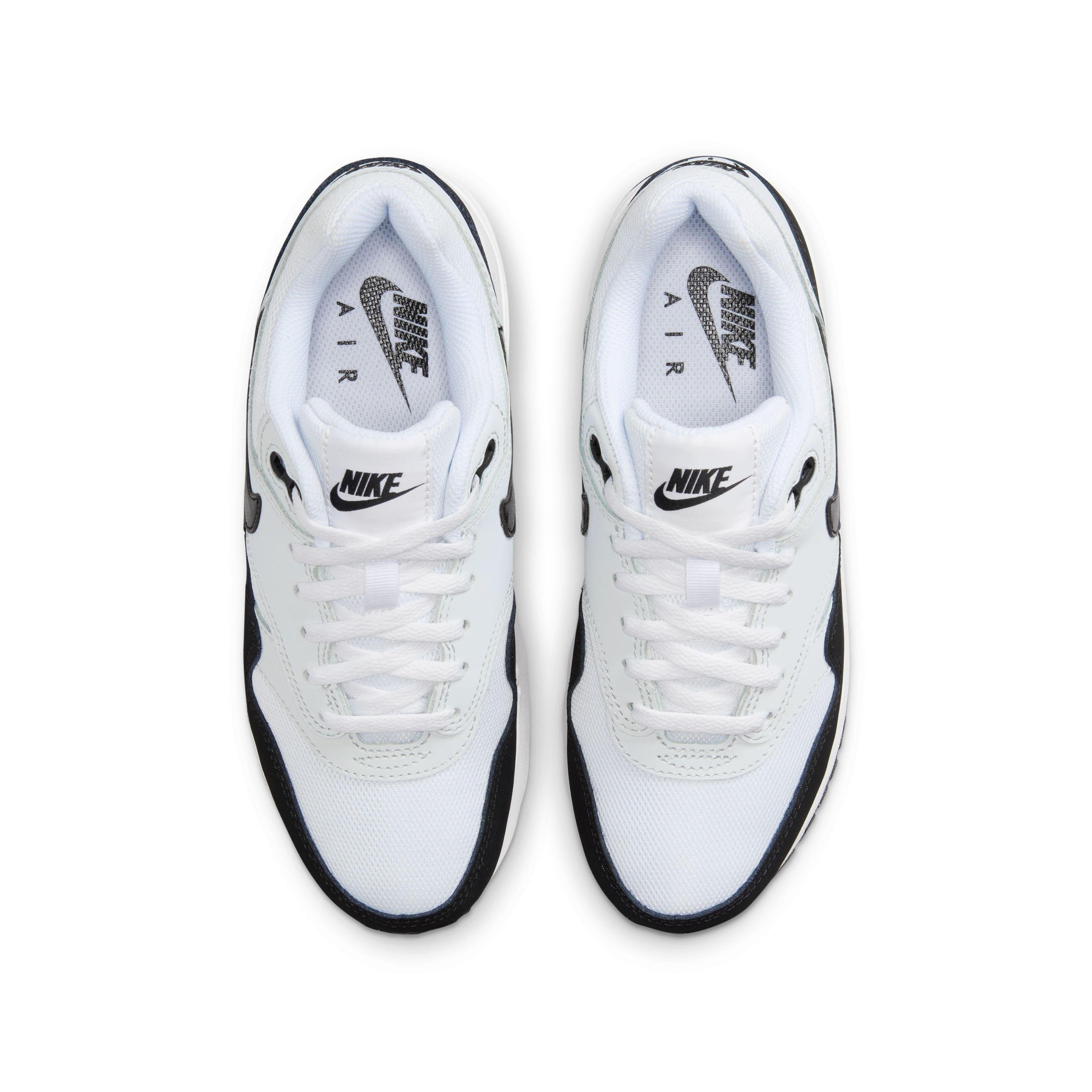 Nike Air Max 1 "White/Pure Platinum/Black" Grade School Boys' Shoe - WHITE/PLATINUM/BLACK Thumbnail View 4