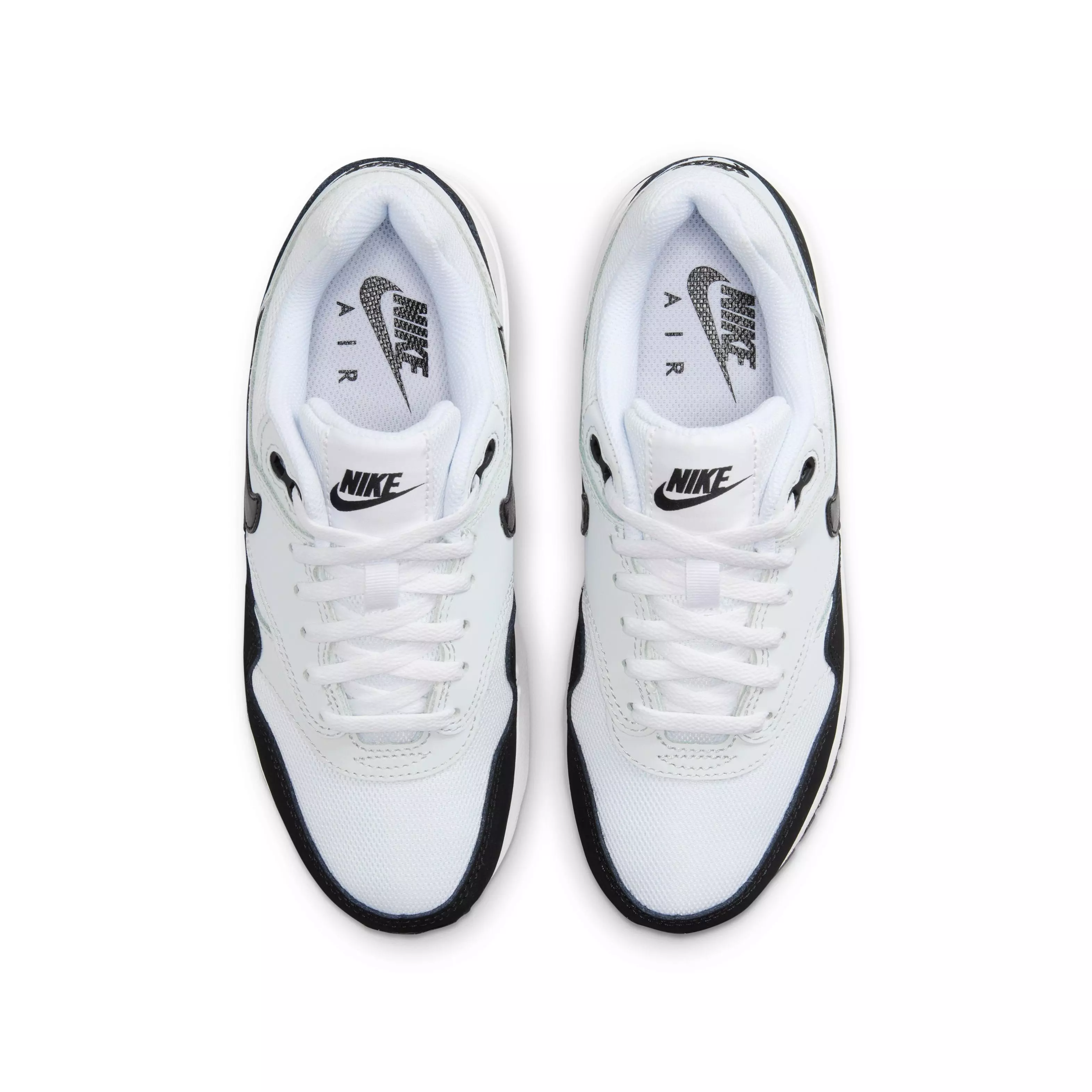 Nike Air Max 1 "White/Pure Platinum/Black" Grade School Boys' Shoe - WHITE/PLATINUM/BLACK