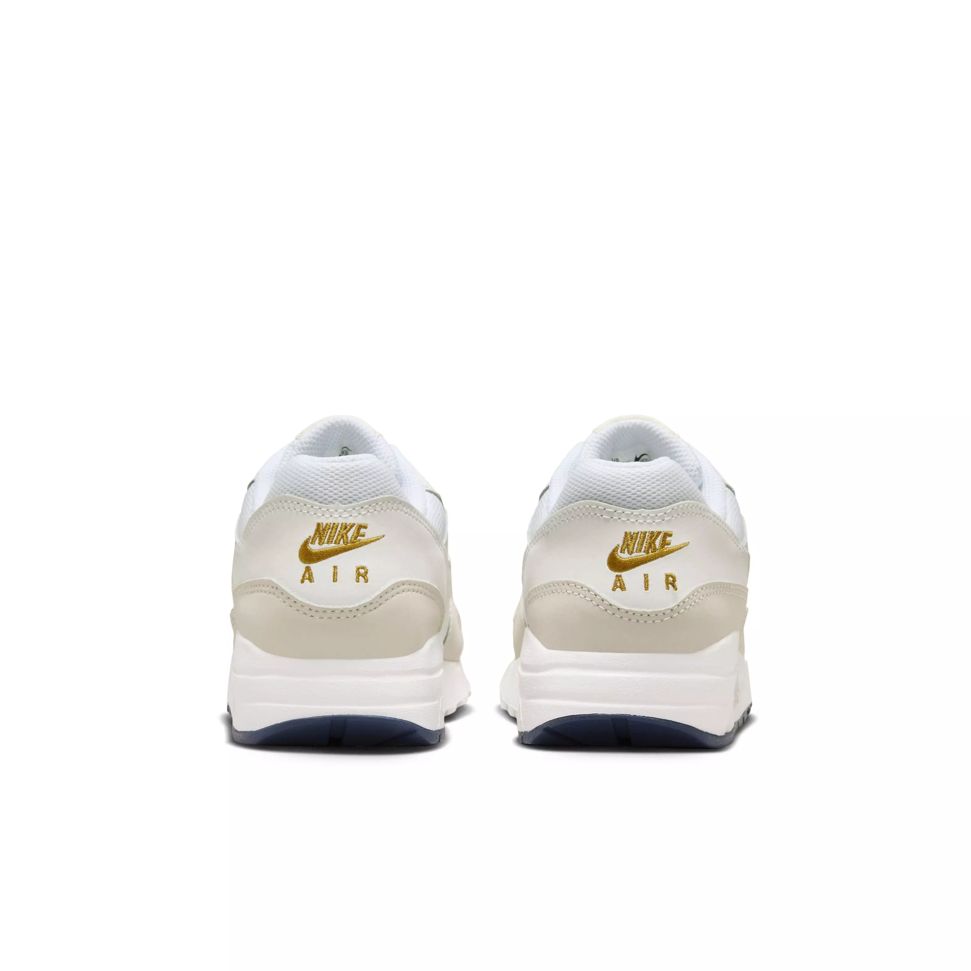 Nike Air Max 1 "White/Bronzine/Barely Volt/Light Orewood Brown" Grade School Boys' Shoe - WHITE/BRONZINE/VOLT/LT BROWN