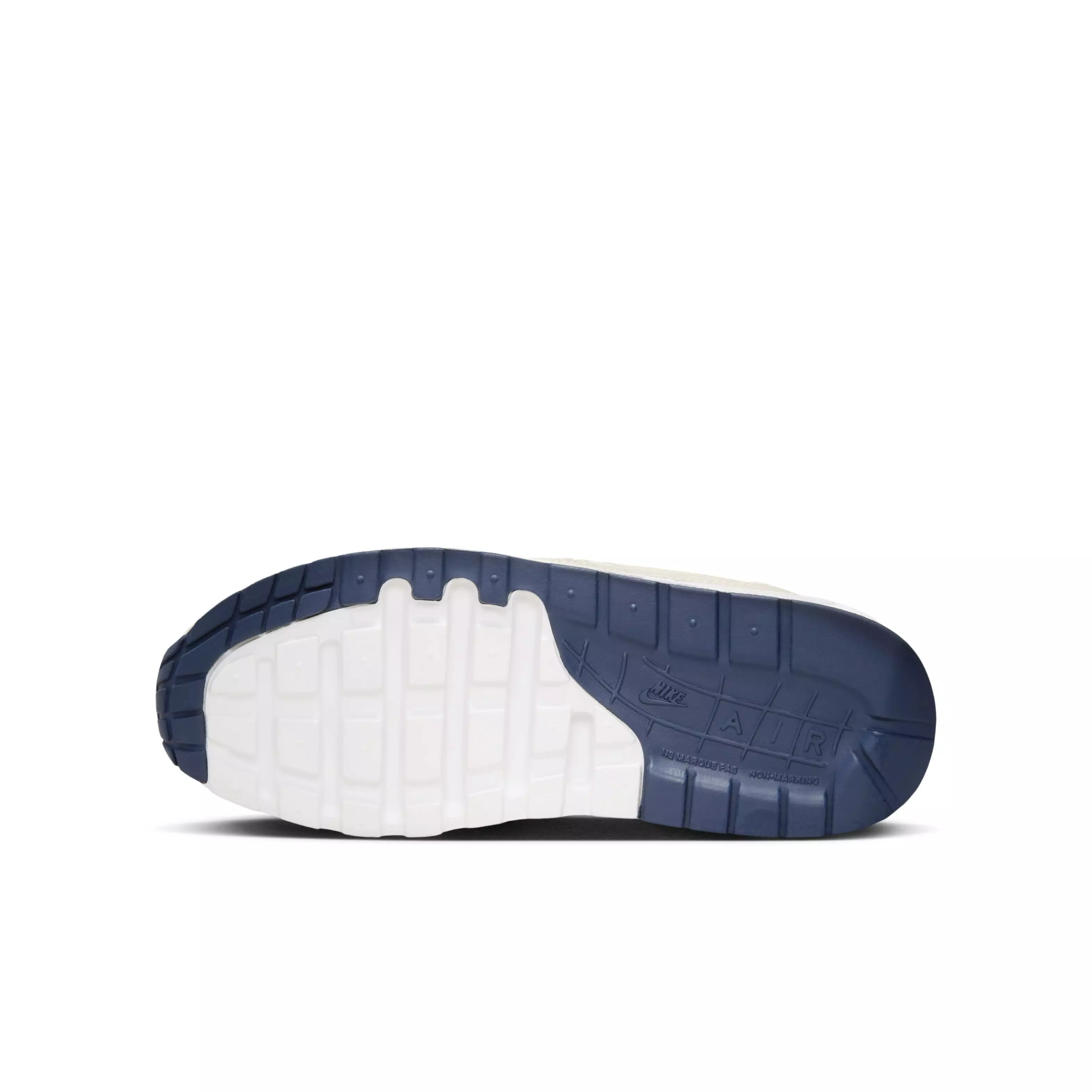 Nike Air Max 1 "White/Bronzine/Barely Volt/Light Orewood Brown" Grade School Boys' Shoe - WHITE/BRONZINE/VOLT/LT BROWN