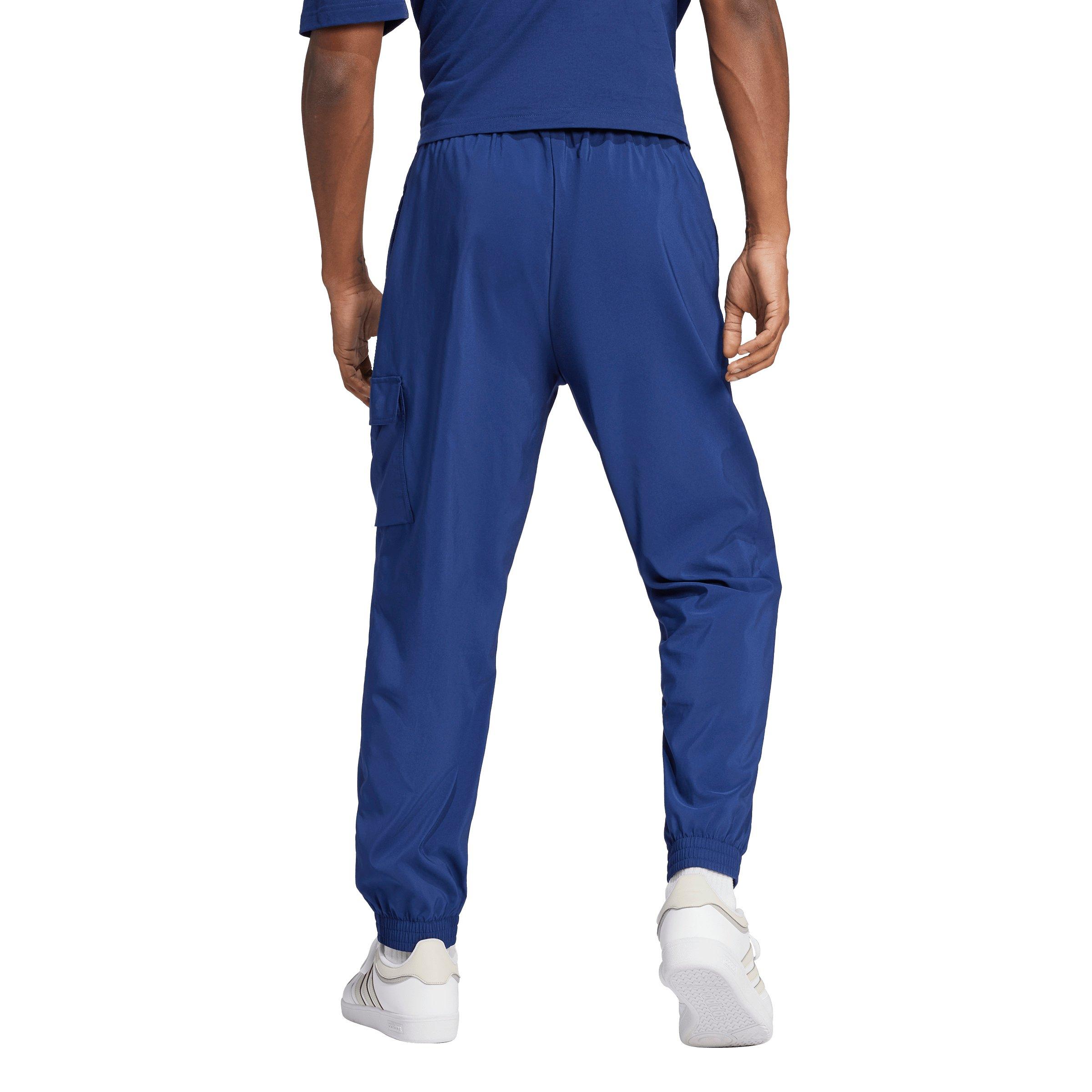 adidas Men's Essentials Small Logo Cargo Pants - Blue/White - BLUE/WHITE Thumbnail View 2