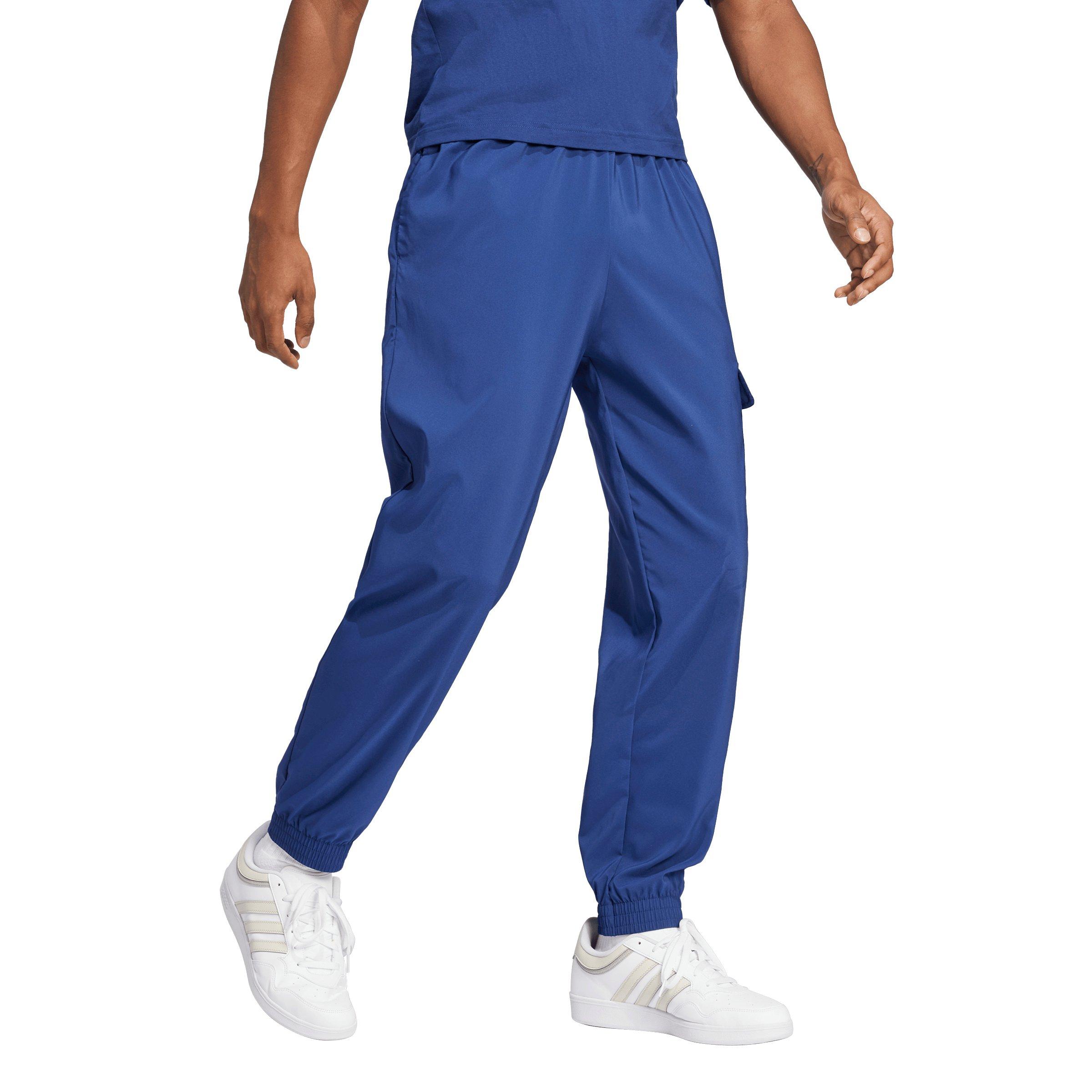 adidas Men's Essentials Small Logo Cargo Pants - Blue/White - BLUE/WHITE Thumbnail View 5