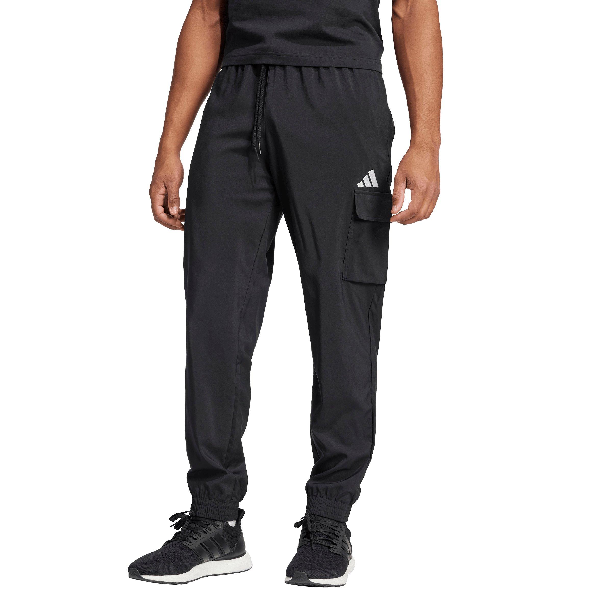 adidas Men's Essentials Small Logo Cargo Pants - Black/White - BLACK/WHITE Thumbnail View 1