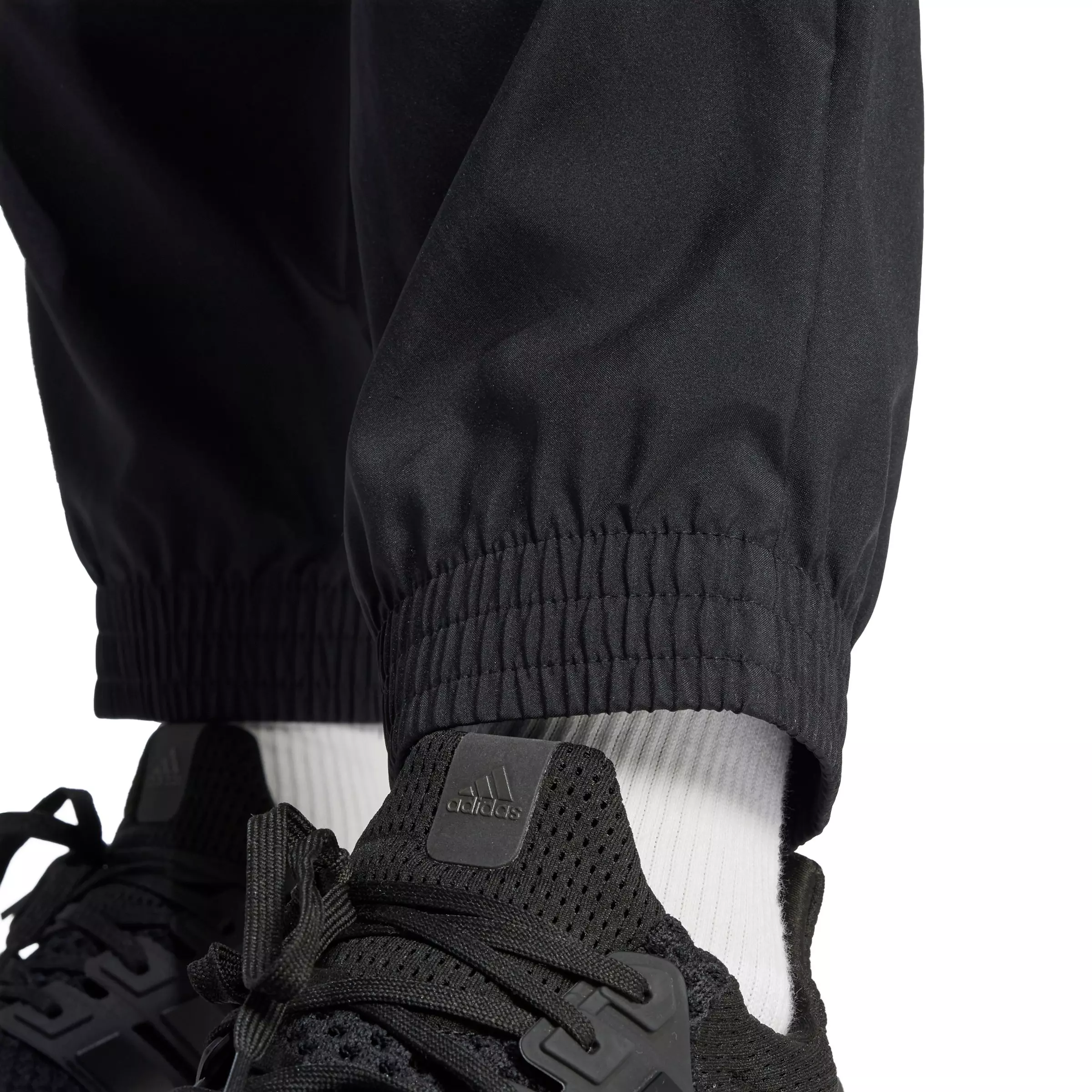 adidas Men's Essentials Small Logo Cargo Pants - Black/White - BLACK/WHITE