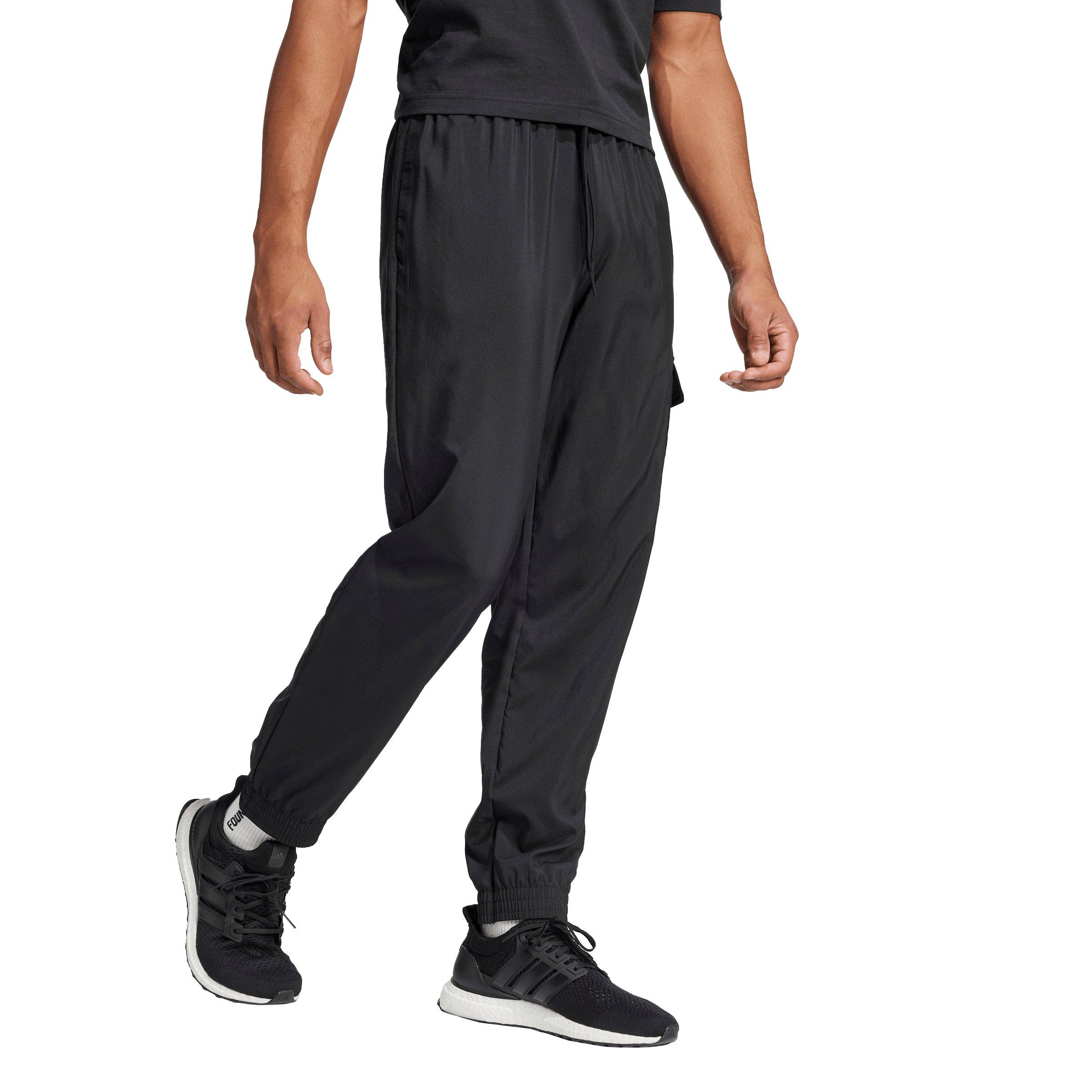 adidas Men's Essentials Small Logo Cargo Pants -Black/White - BLACK/WHITE Thumbnail View 5