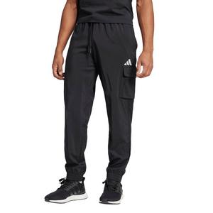 adidas Men's Essentials Small Logo Cargo Pants -Black/White