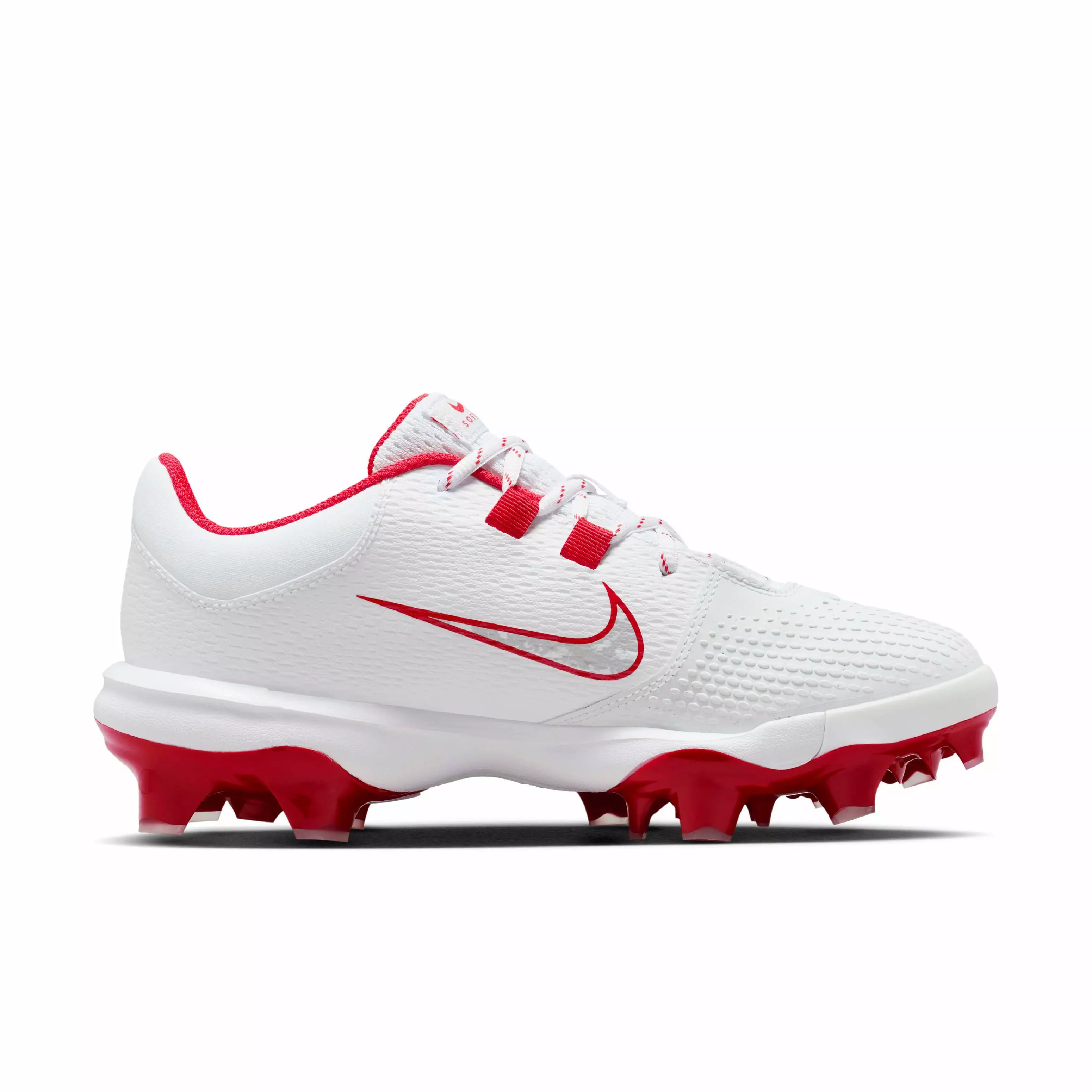 Nike Hyperdiamond 4 Pro MCS "White/Pure Platinum/University Red" Women's Softball Cleat - WHITE/PLATINUM/RED