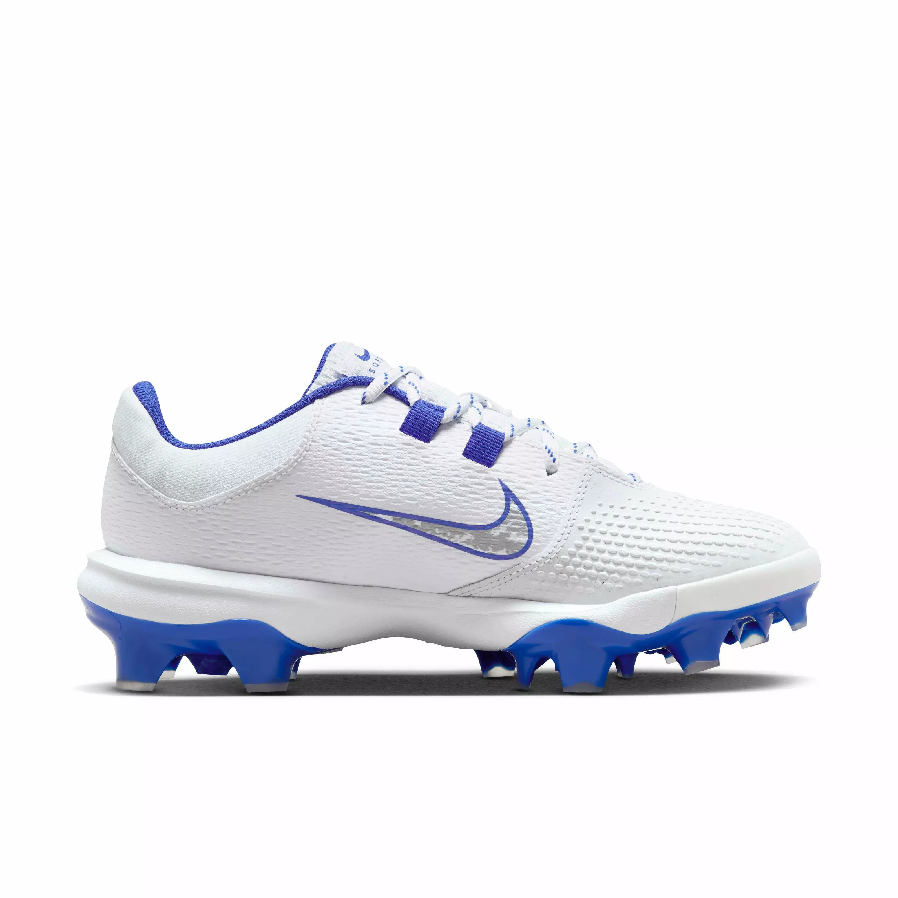 Nike Hyperdiamond 4 Pro MCS "White/Pure Platinum/Hyper Royal" Women's Softball Cleat - WHITE/PLATINUM/ROYAL