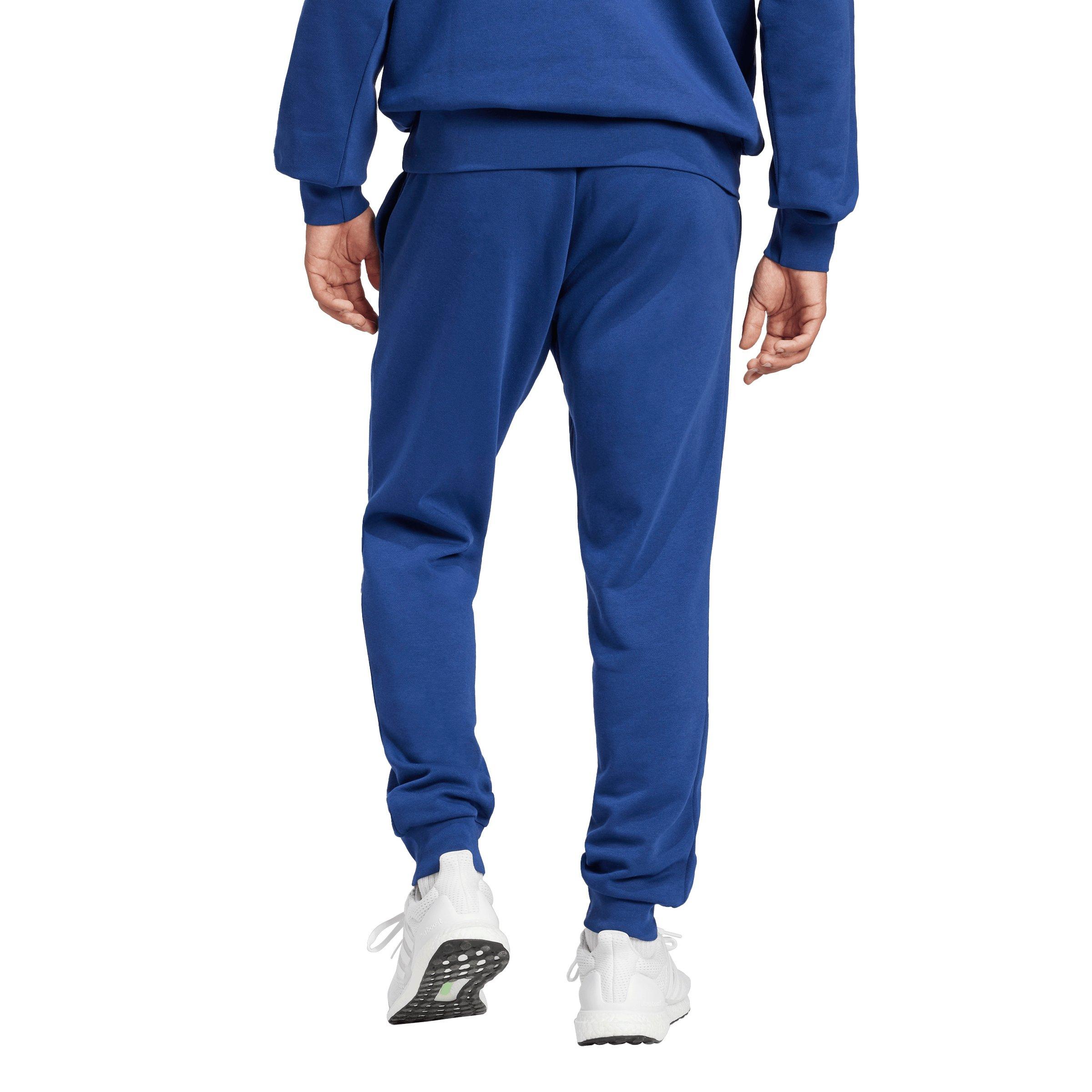 adidas Men's Essentials Feelcozy Fleece Joggers - Blue/White - BLUE/WHITE Thumbnail View 2