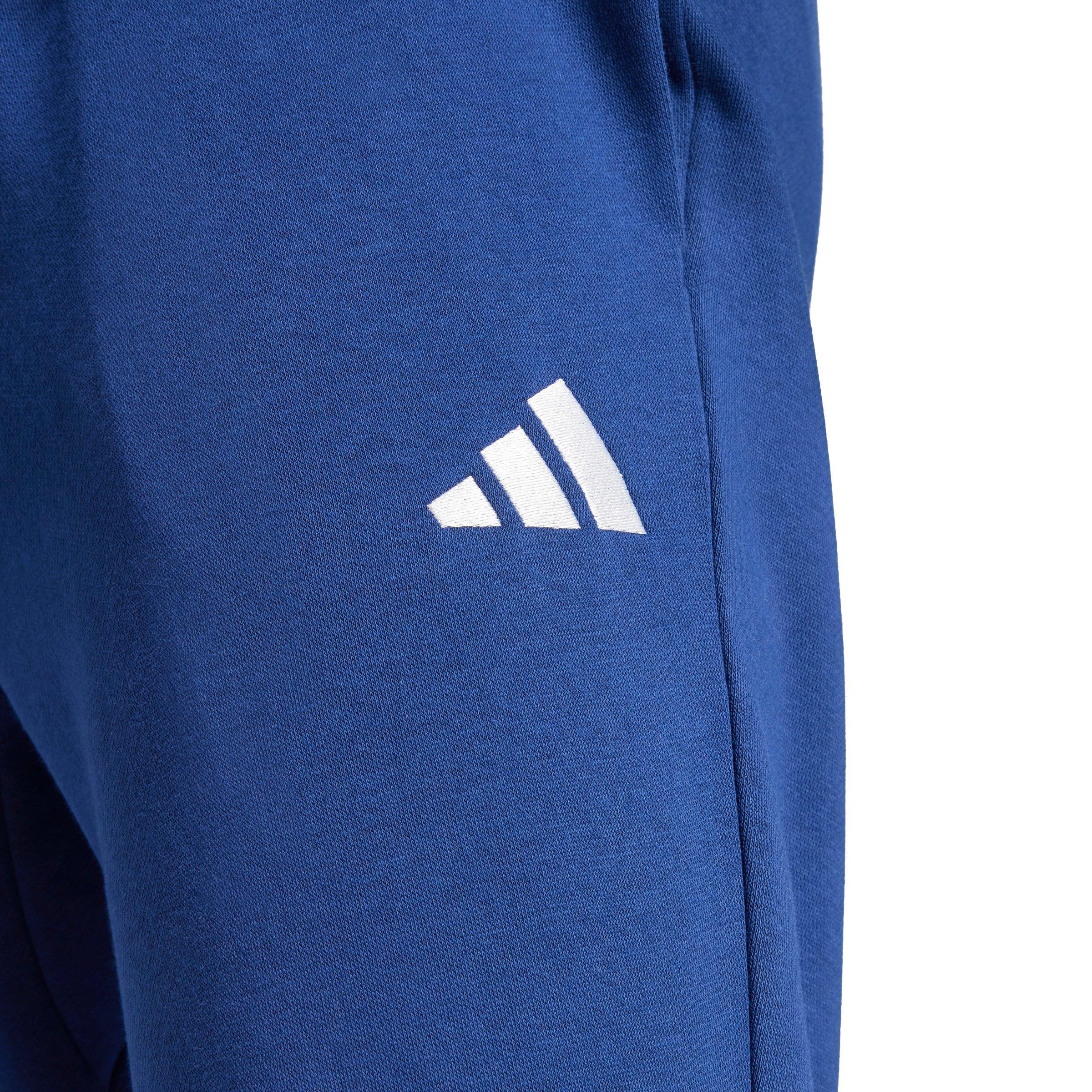 adidas Men's Essentials Feelcozy Fleece Joggers - Blue/White - BLUE/WHITE Thumbnail View 3