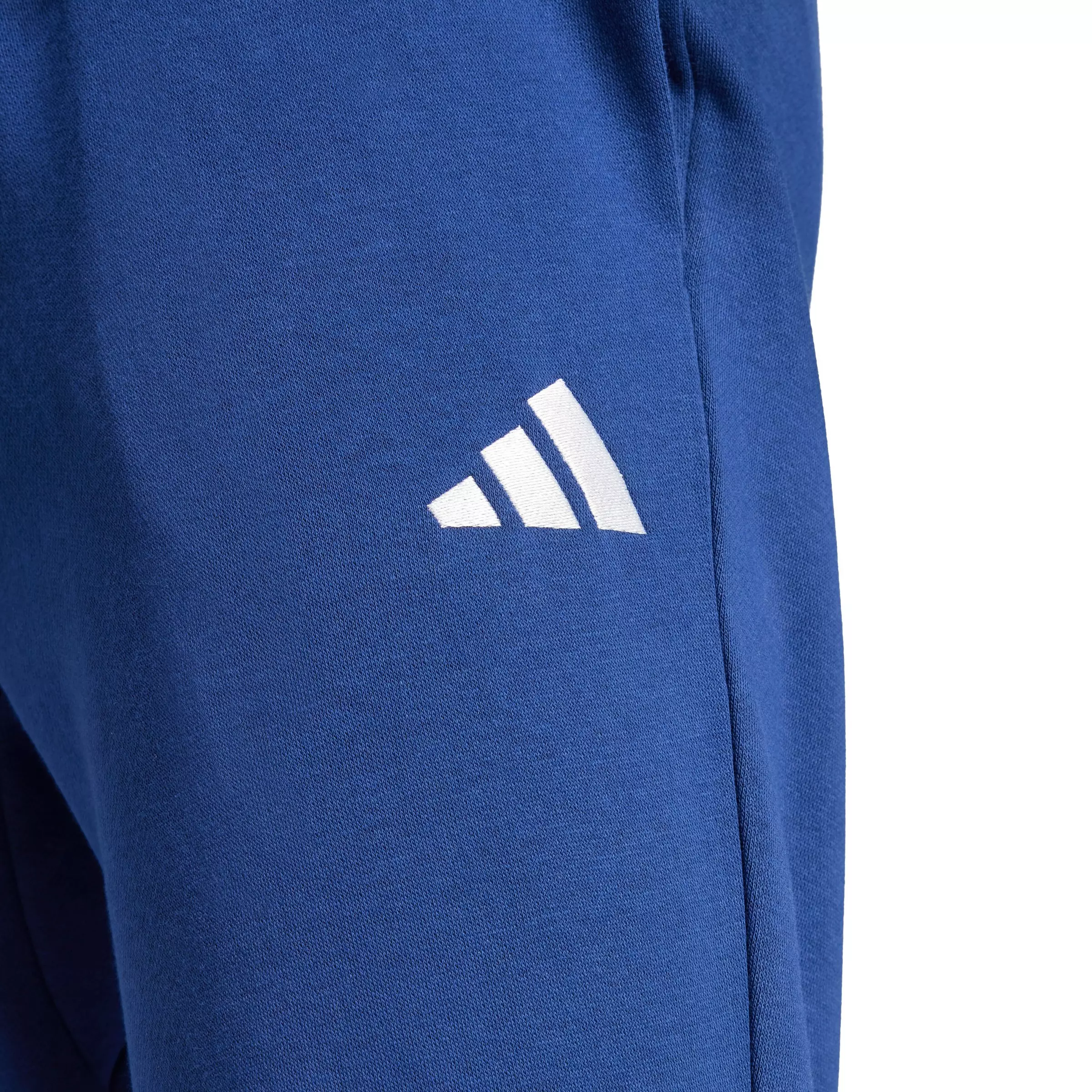 adidas Men's Essentials Feelcozy Fleece Joggers - Blue/White - BLUE/WHITE