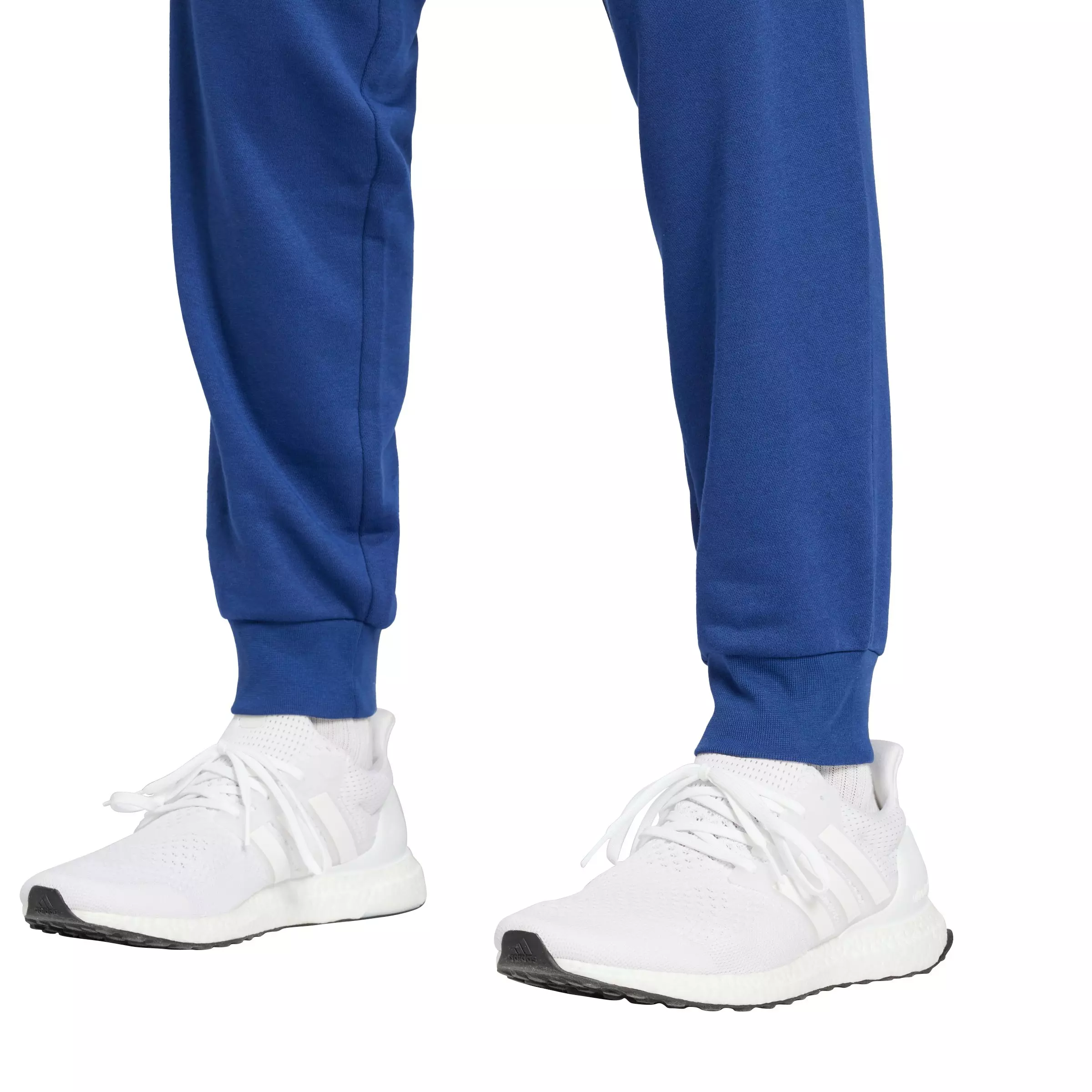 adidas Men's Essentials Feelcozy Fleece Joggers - Blue/White - BLUE/WHITE