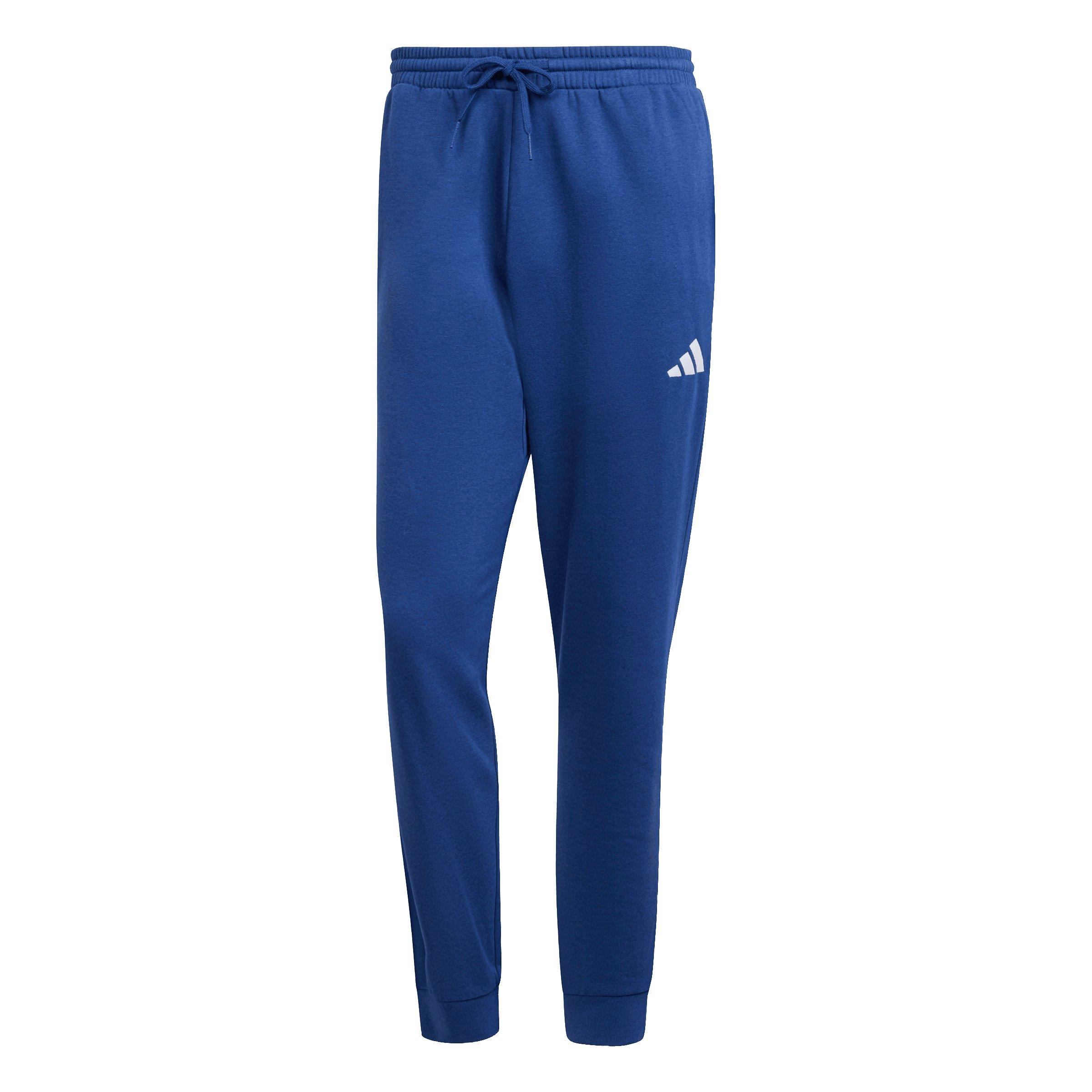 adidas Men's Essentials Feelcozy Fleece Joggers - Blue/White - BLUE/WHITE Thumbnail View 6