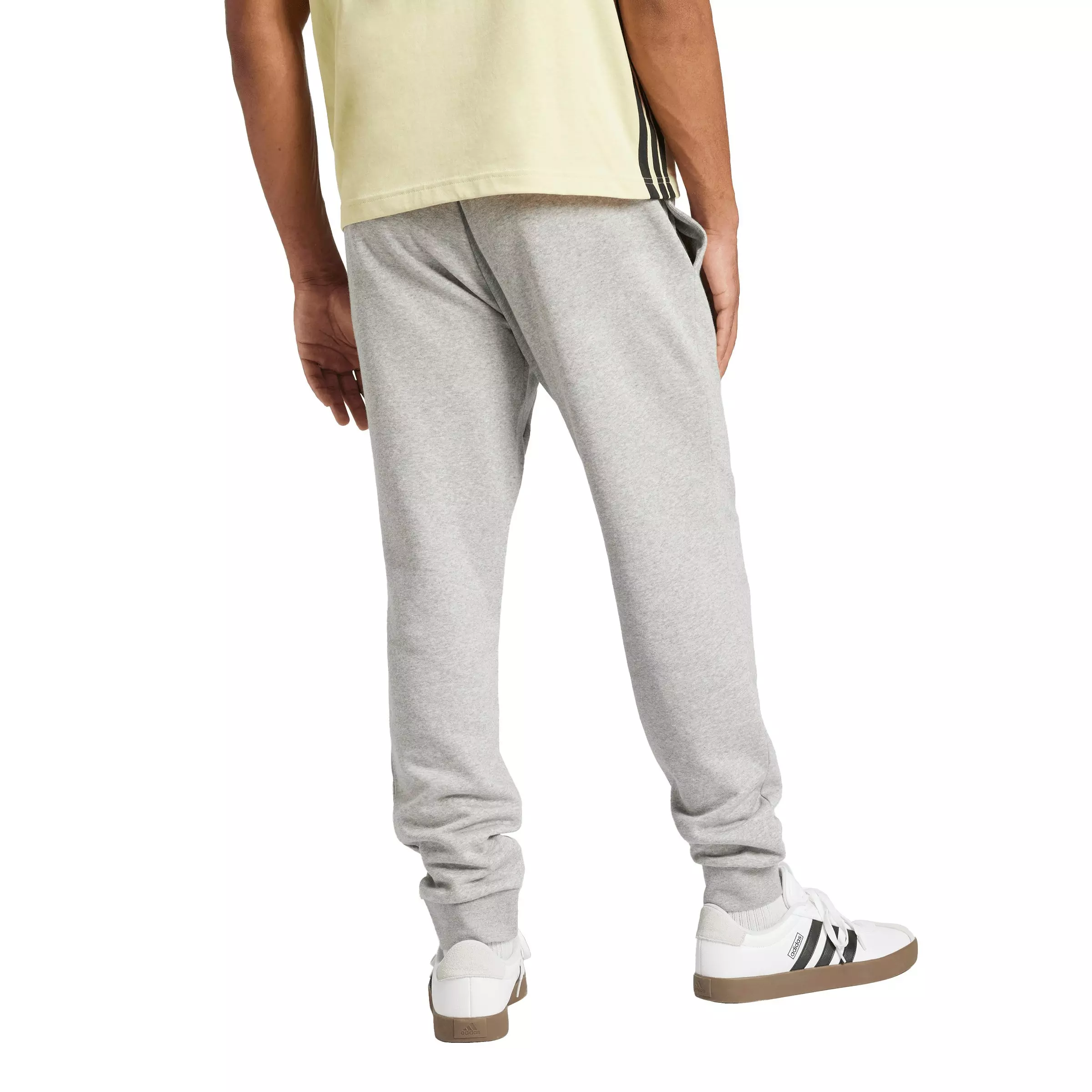 adidas Men's Essentials Feelcozy Fleece Joggers - Grey/Black - GREY/BLACK