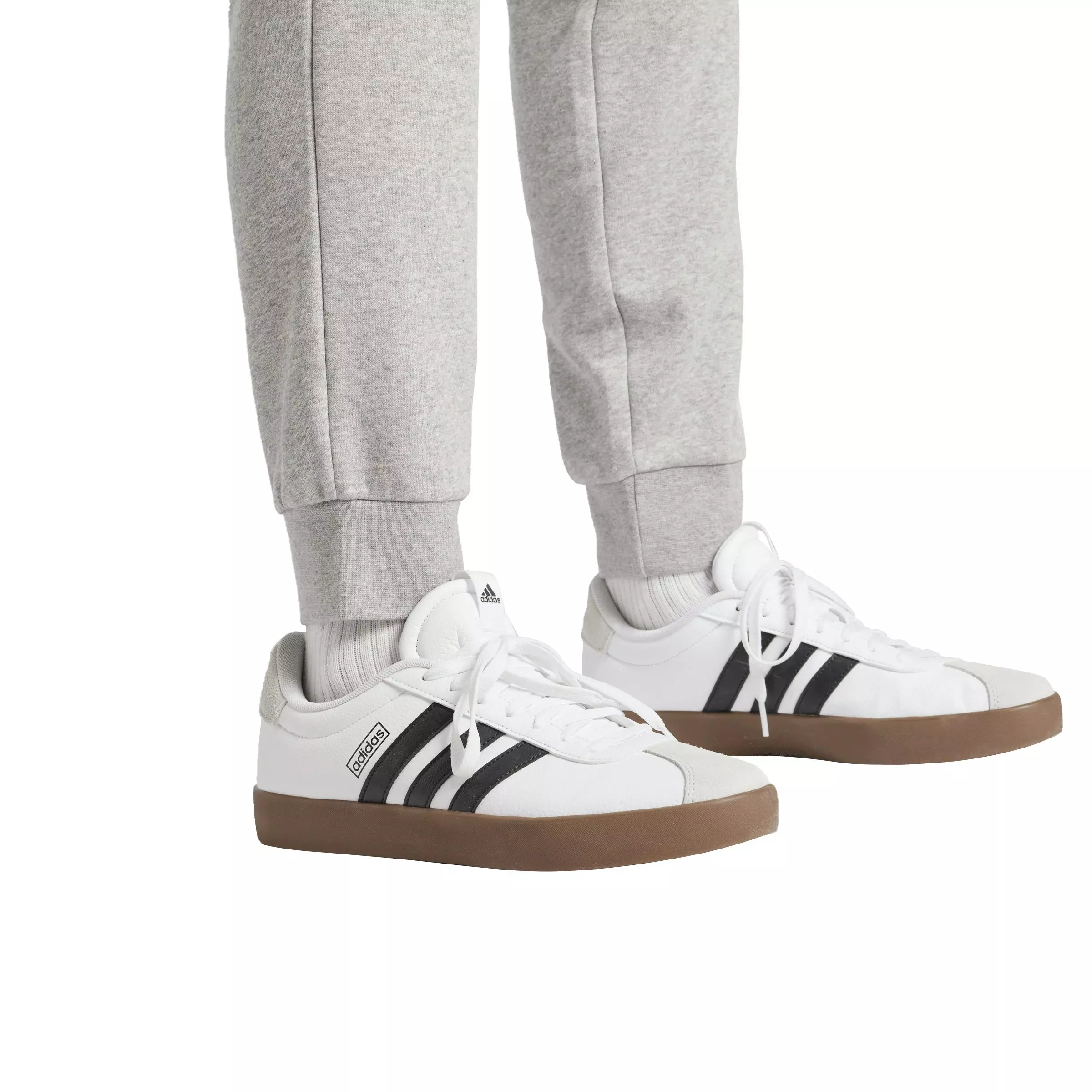 adidas Men's Essentials Feelcozy Fleece Joggers - Grey/Black - GREY/BLACK