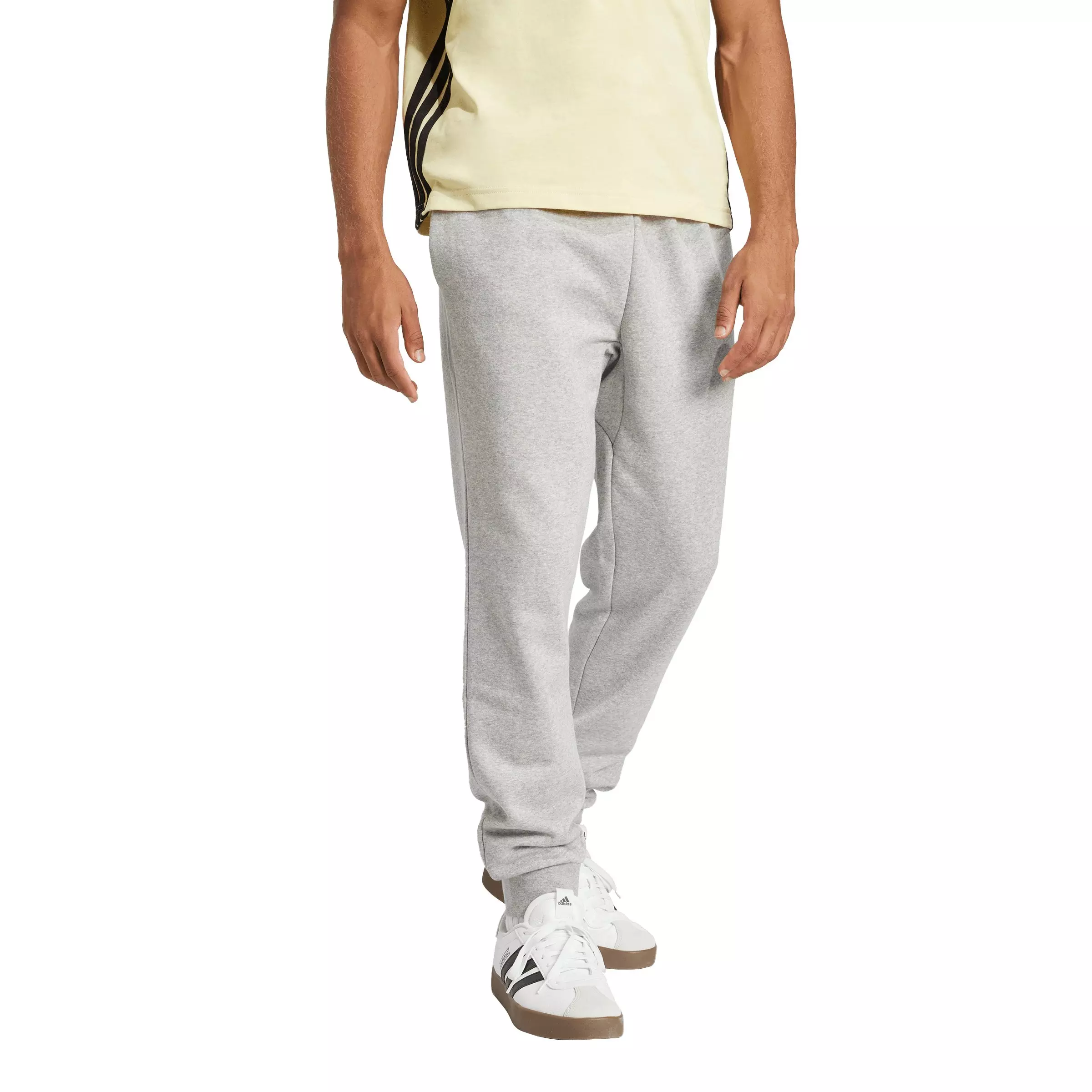 adidas Men's Essentials Feelcozy Fleece Joggers - Grey/Black - GREY/BLACK