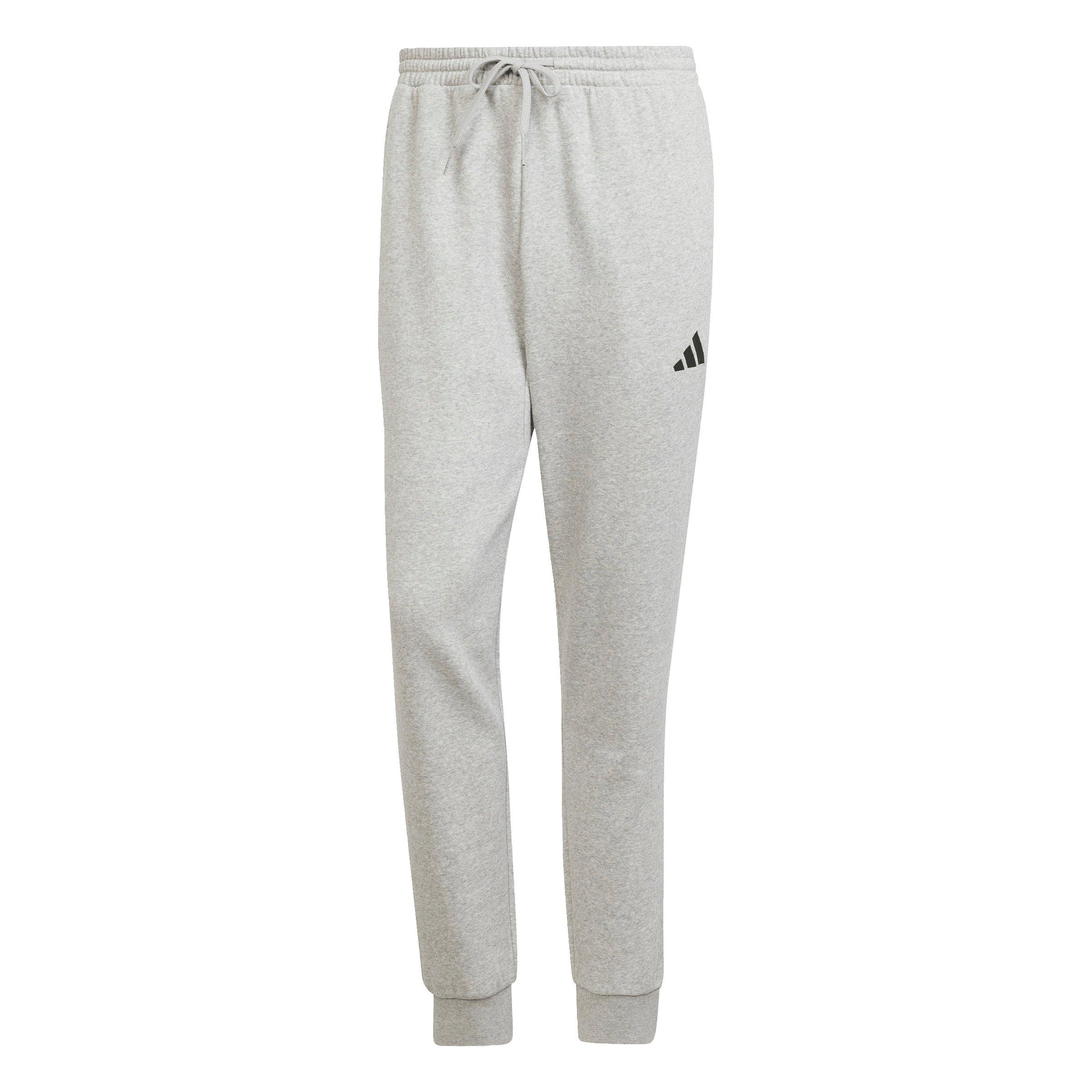 adidas Men's Essentials Feelcozy Fleece Joggers - Grey/Black - GREY/BLACK Thumbnail View 6