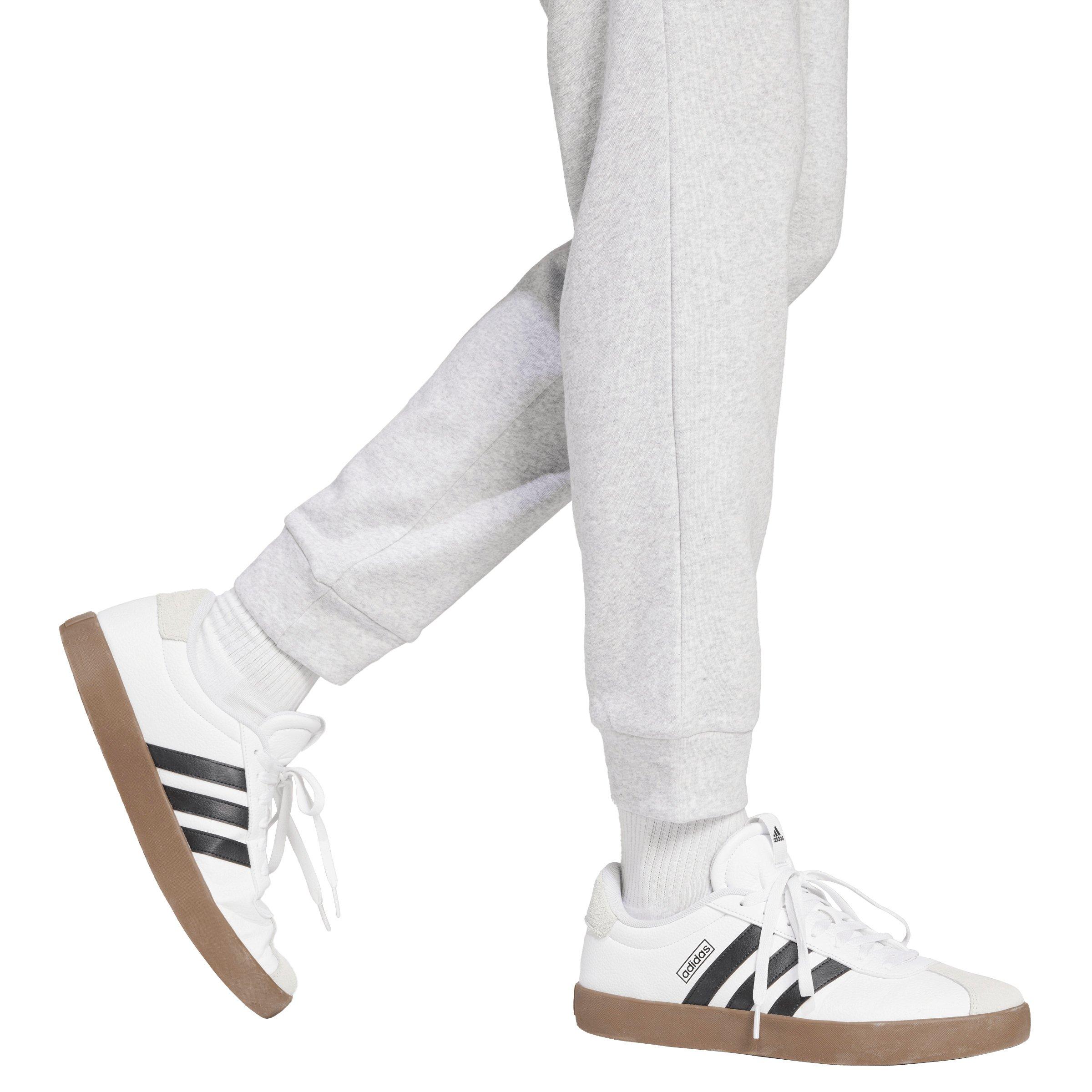 adidas Men's Essentials Feelcozy Fleece Joggers -Lt Grey/Black - LT GREY/BLACK Thumbnail View 4