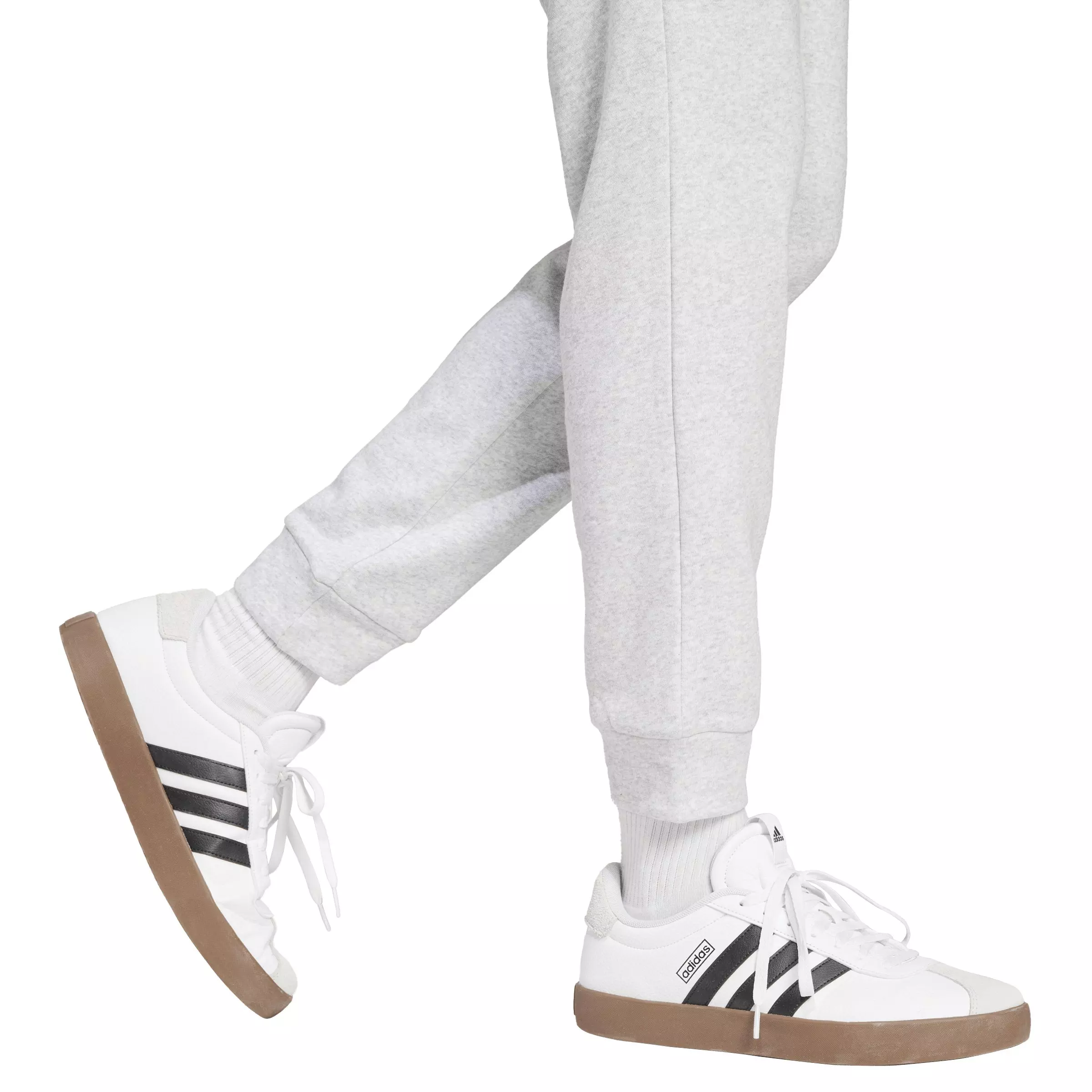 adidas Men's Essentials Feelcozy Fleece Joggers -Lt Grey/Black - LT GREY/BLACK