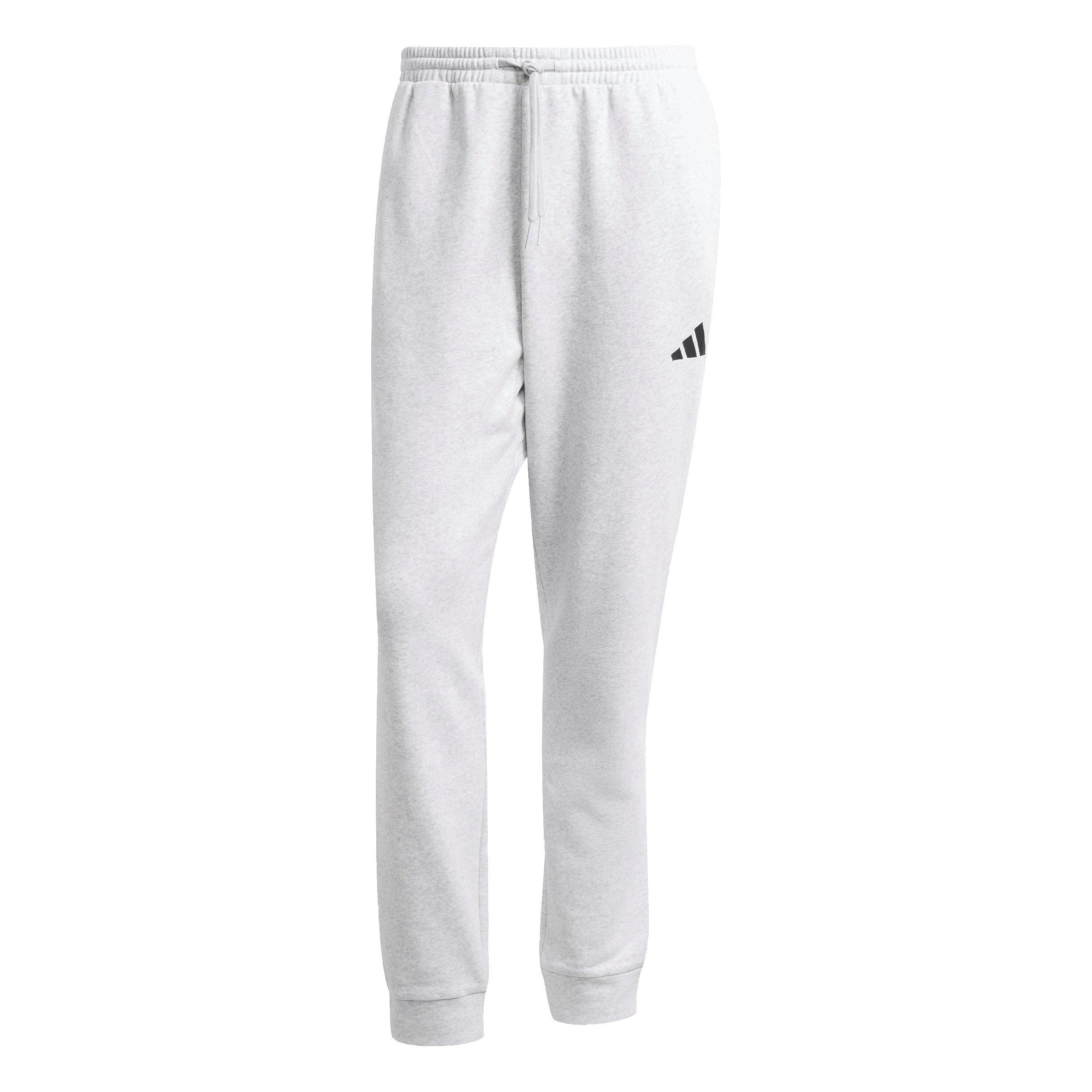 adidas Men's Essentials Feelcozy Fleece Joggers - Lt Grey/Black - LT GREY/BLACK Thumbnail View 6