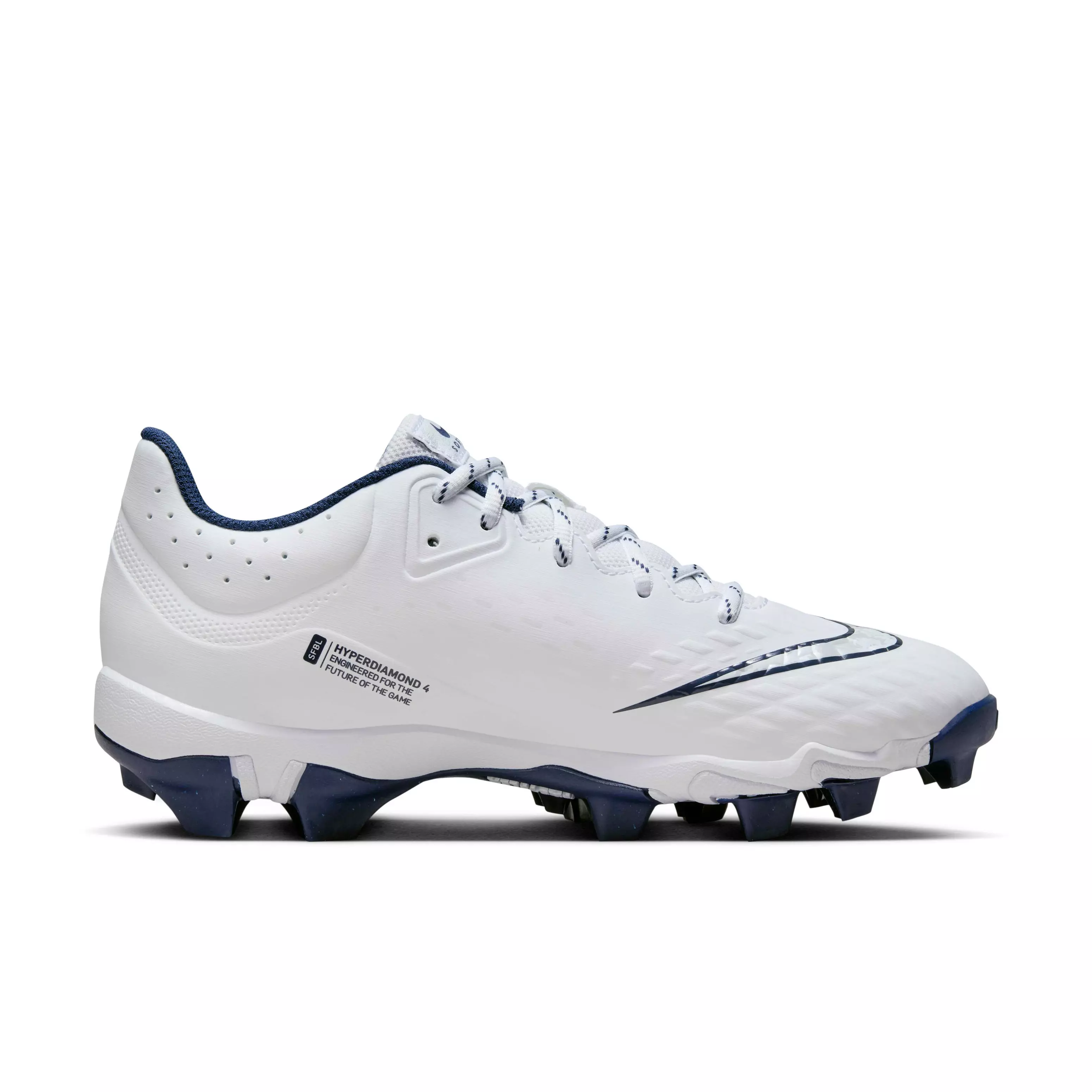 Nike Hyperdiamond 4 Keystone "White/Pure Platinum/Midnight Navy" Women's Softball Cleat - WHITE/PLATINUM/NAVY