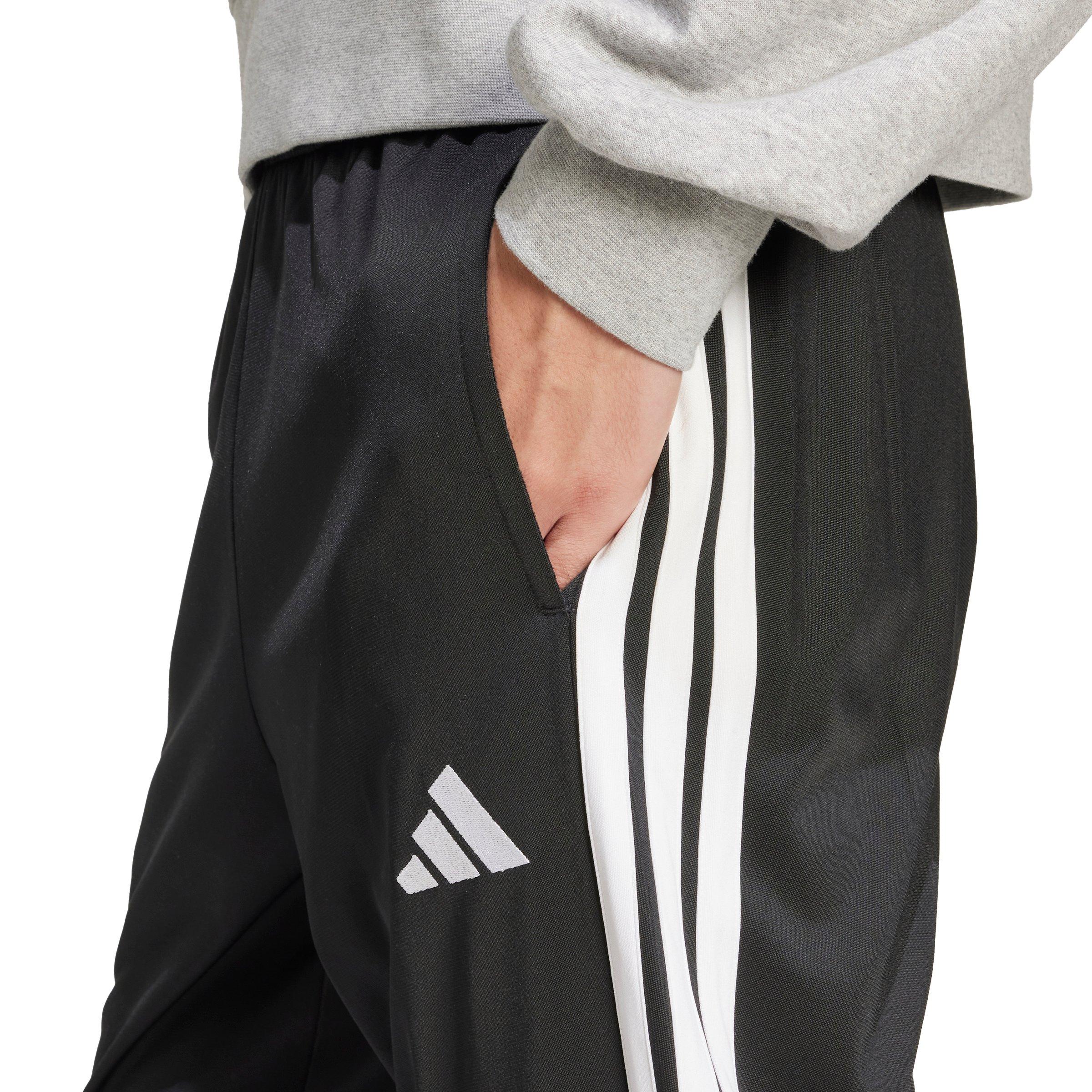adidas Men's 3-Stripes Tricot Regular Tapered Track Pants - Black/White - BLACK/WHITE Thumbnail View 3