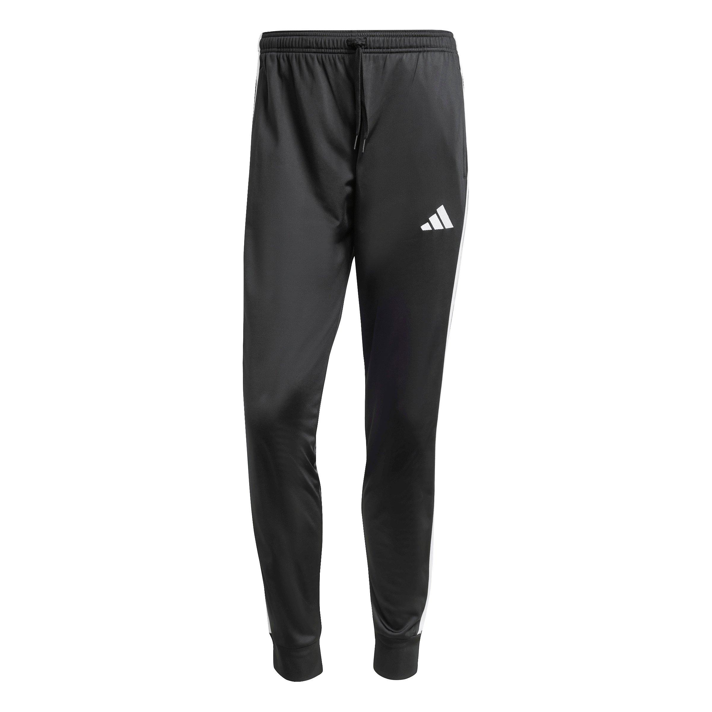 adidas Men's 3-Stripes Tricot Regular Tapered Track Pants -Black/White - BLACK/WHITE Thumbnail View 6