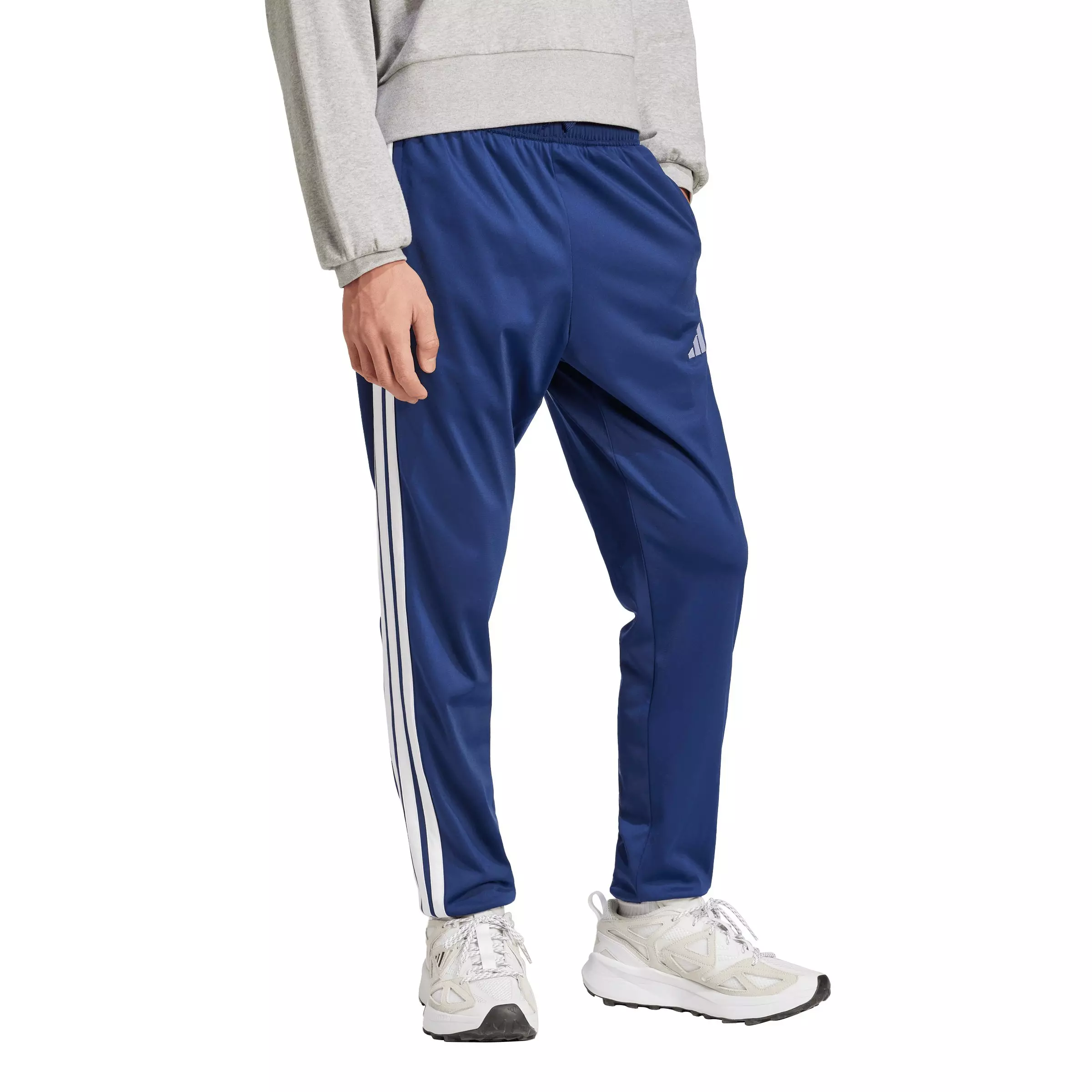 adidas Men's 3-Stripes Tricot Regular Tapered Track Pants - Dk Blue - DK BLUE