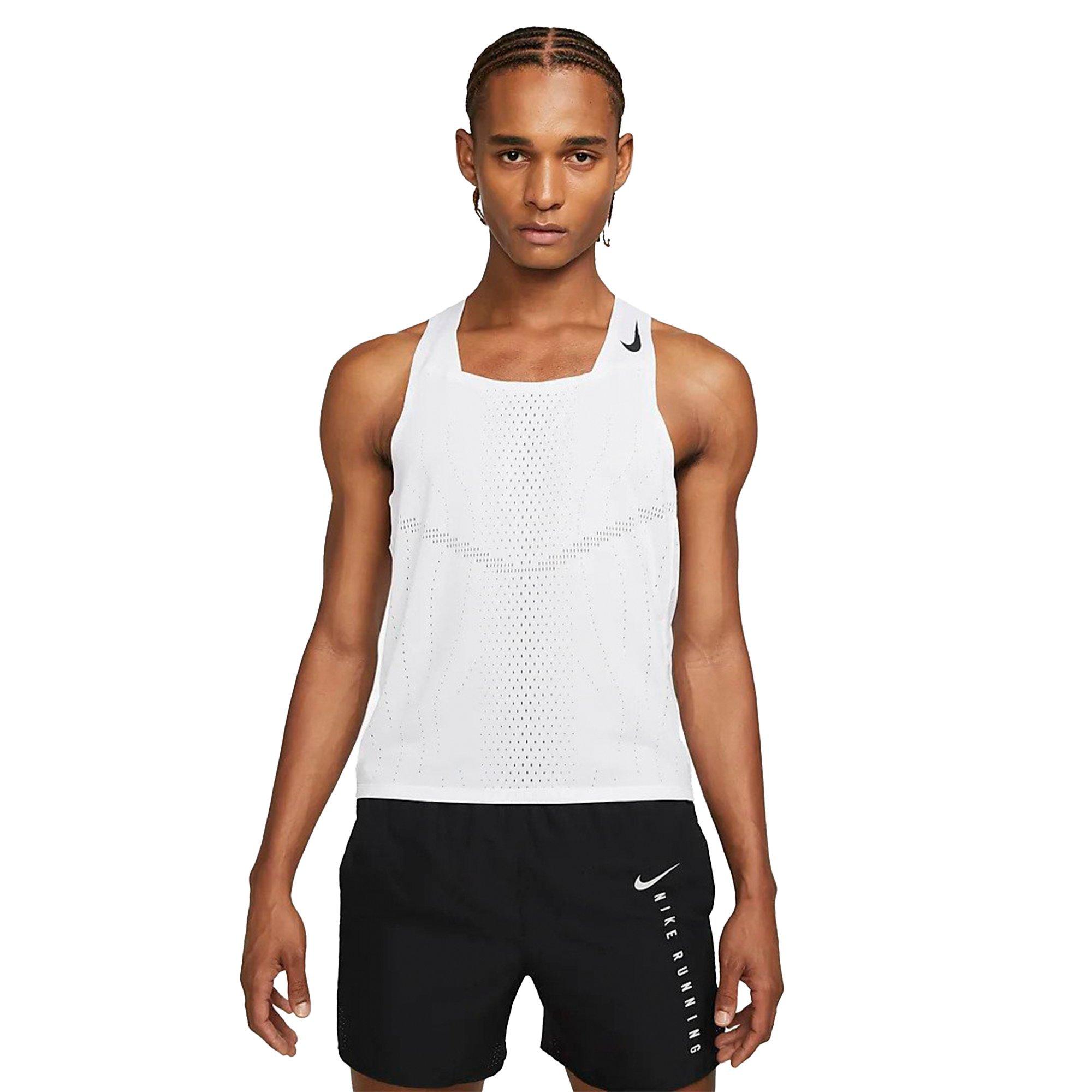 Nike Men's Dri-FIT AeroSwift Racing Singlet-White - WHITE Thumbnail View 1